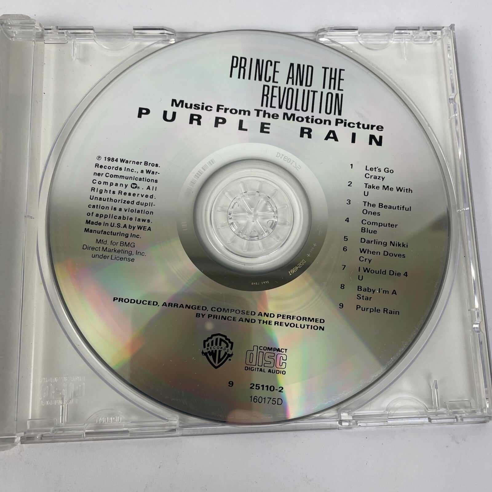 Prince and the Revolution - Purple Rain Motion Picture Soundtrack CD - VGC #1