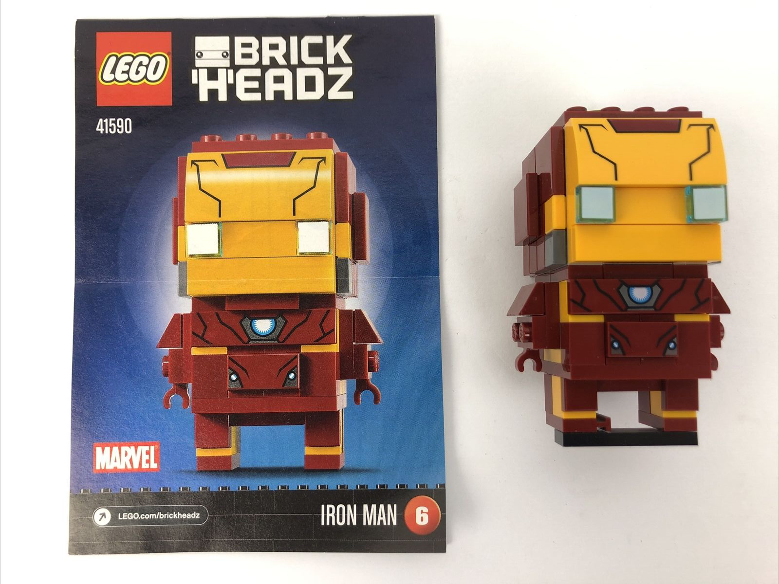 Assembled LEGO Brick Headz Iron Man Figure Discontinued (41590) - LOOK