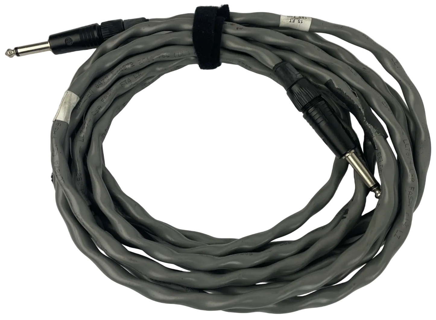 NEUTRIK 15ft 1/4" 6.35mm Male to Male Mono Audio Headphone Mic TS Cable Cord
