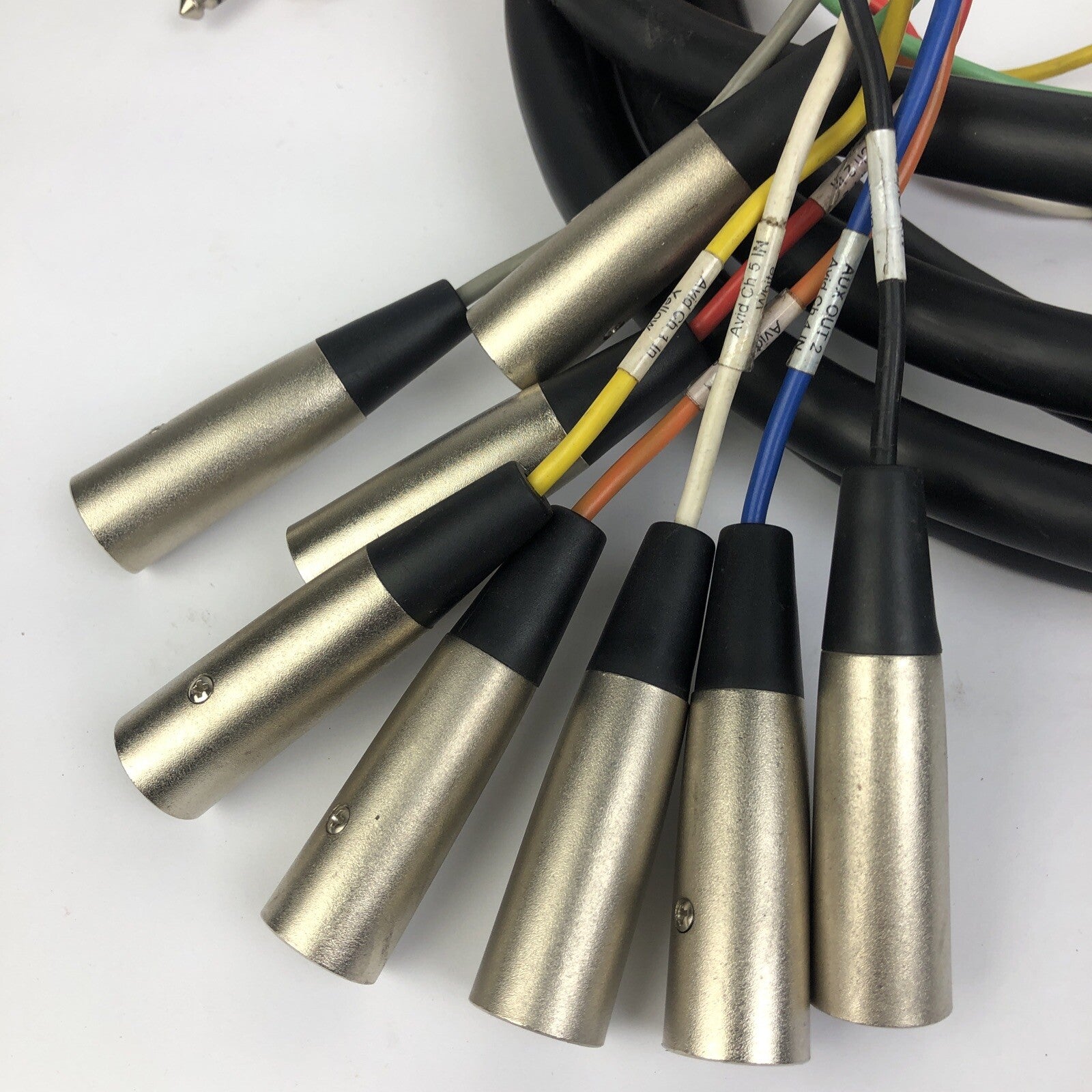 16' 8 x XLR 3 pin Male Jack to 8 x 1/4" 6.35mm Mono Male Plug Microphone Cable