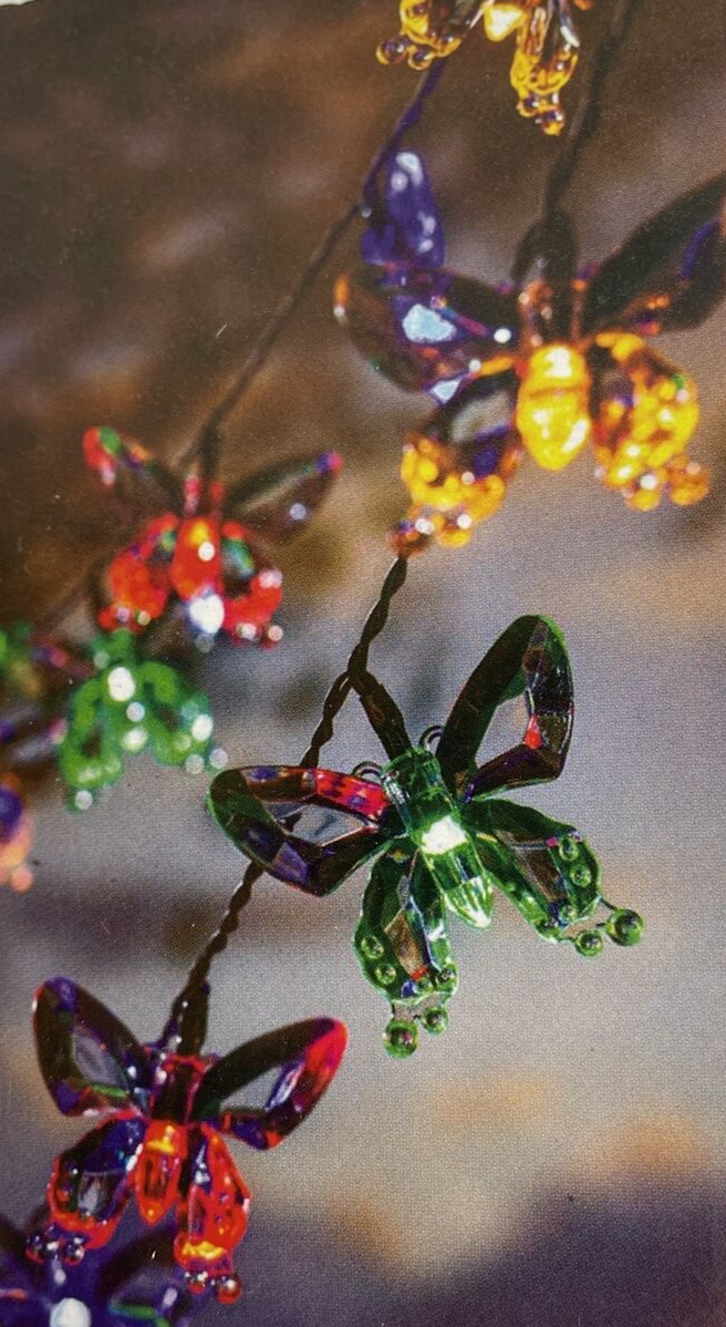 NEW LED Solar Fairy String Lights Butterfly Waterproof Outdoor Garden Multicolor