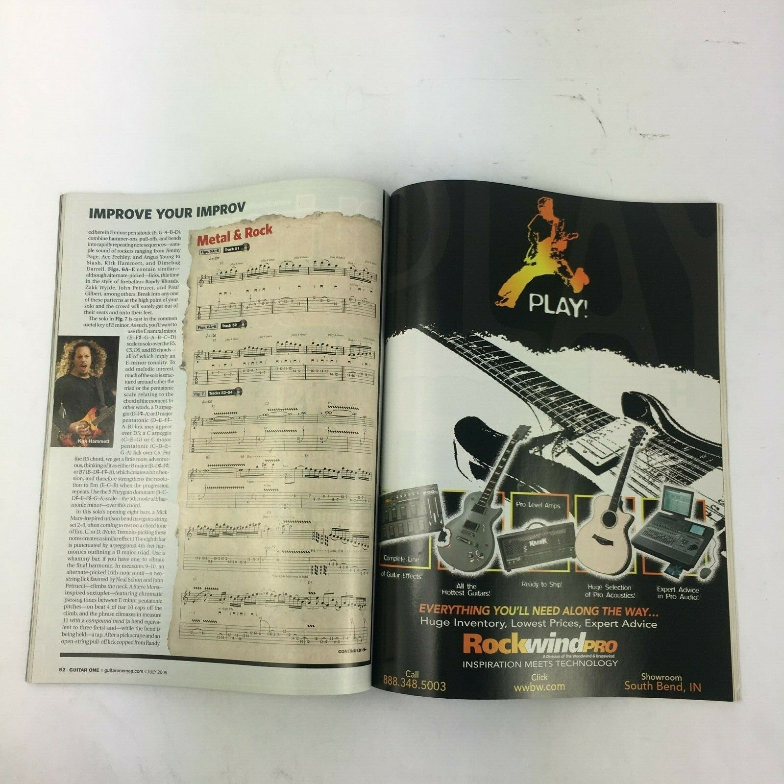 July 2005 Guitar One Magazine Better Solos Fast! Judas Priest Ultimate AC/DC