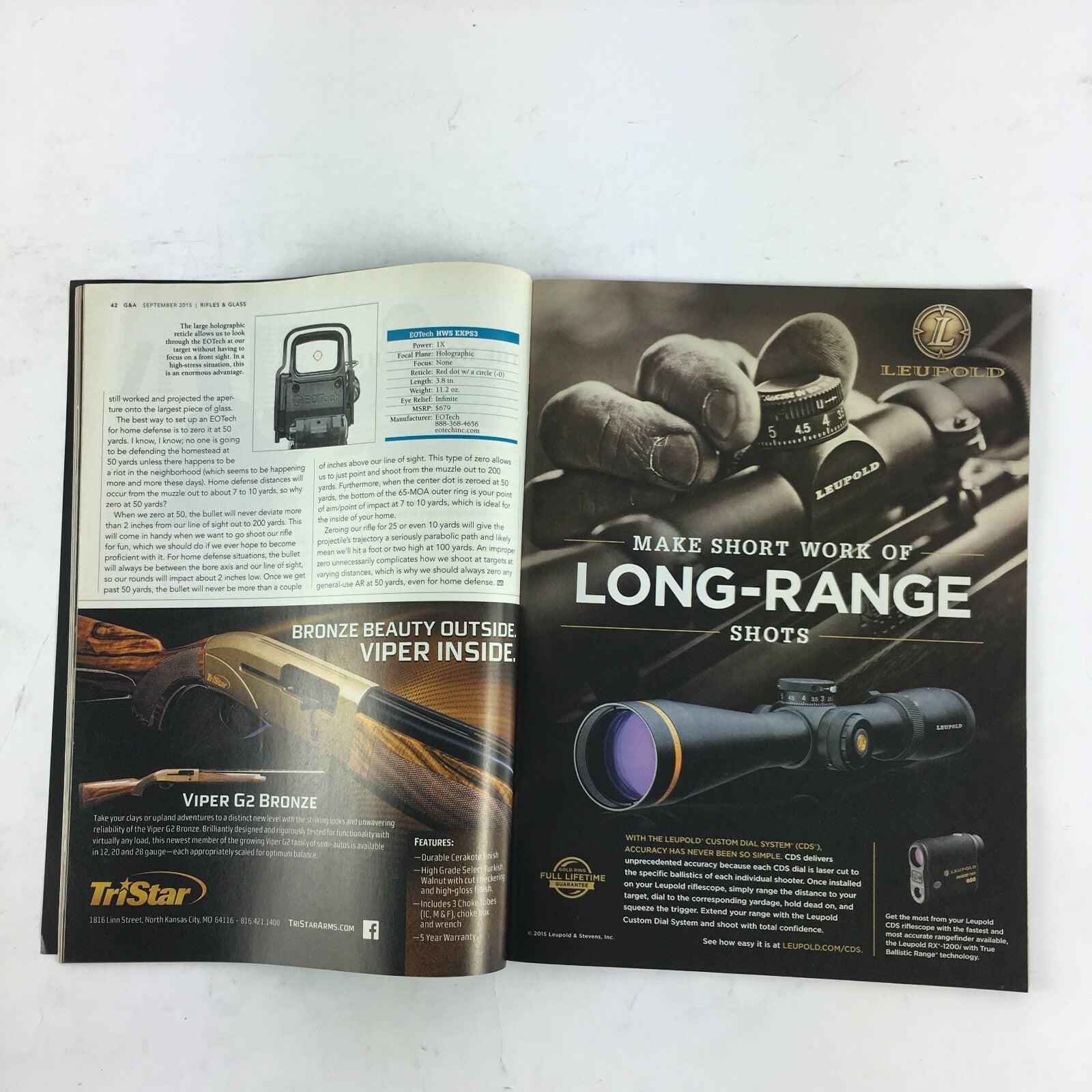 September 2015 Guns & Ammo Magazine 375 Ruger Boddington Hunts with Mossberg's