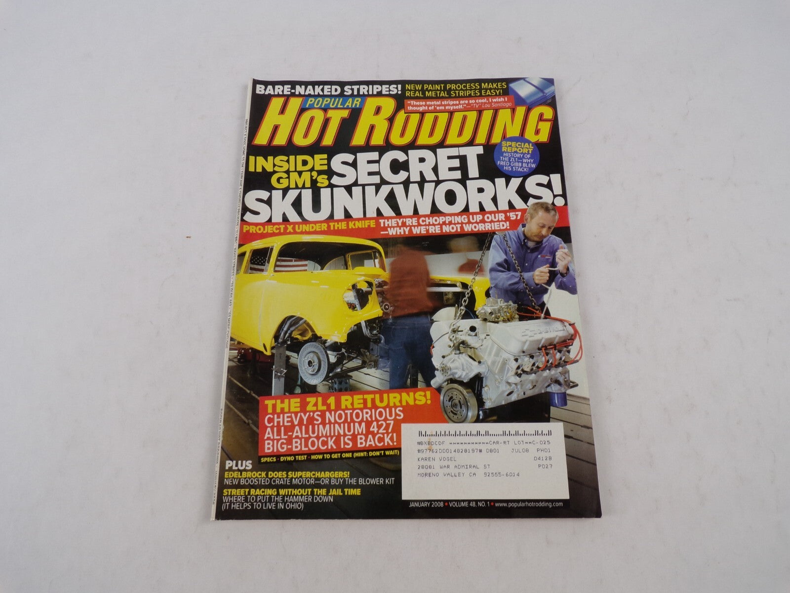 January 2008 Hot Rodding Magazine Inside GM's Secret Skunkworks! Bare-Naked New
