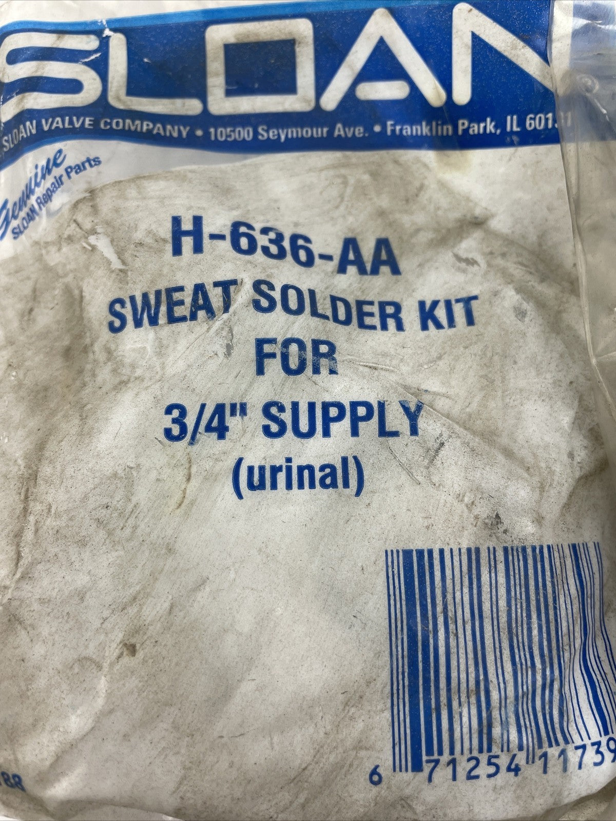 LOT OF 2 OEM SLOAN H-636-AA SWEAT SOLDER KIT FOR 3/4" SUPPLY, IA0231