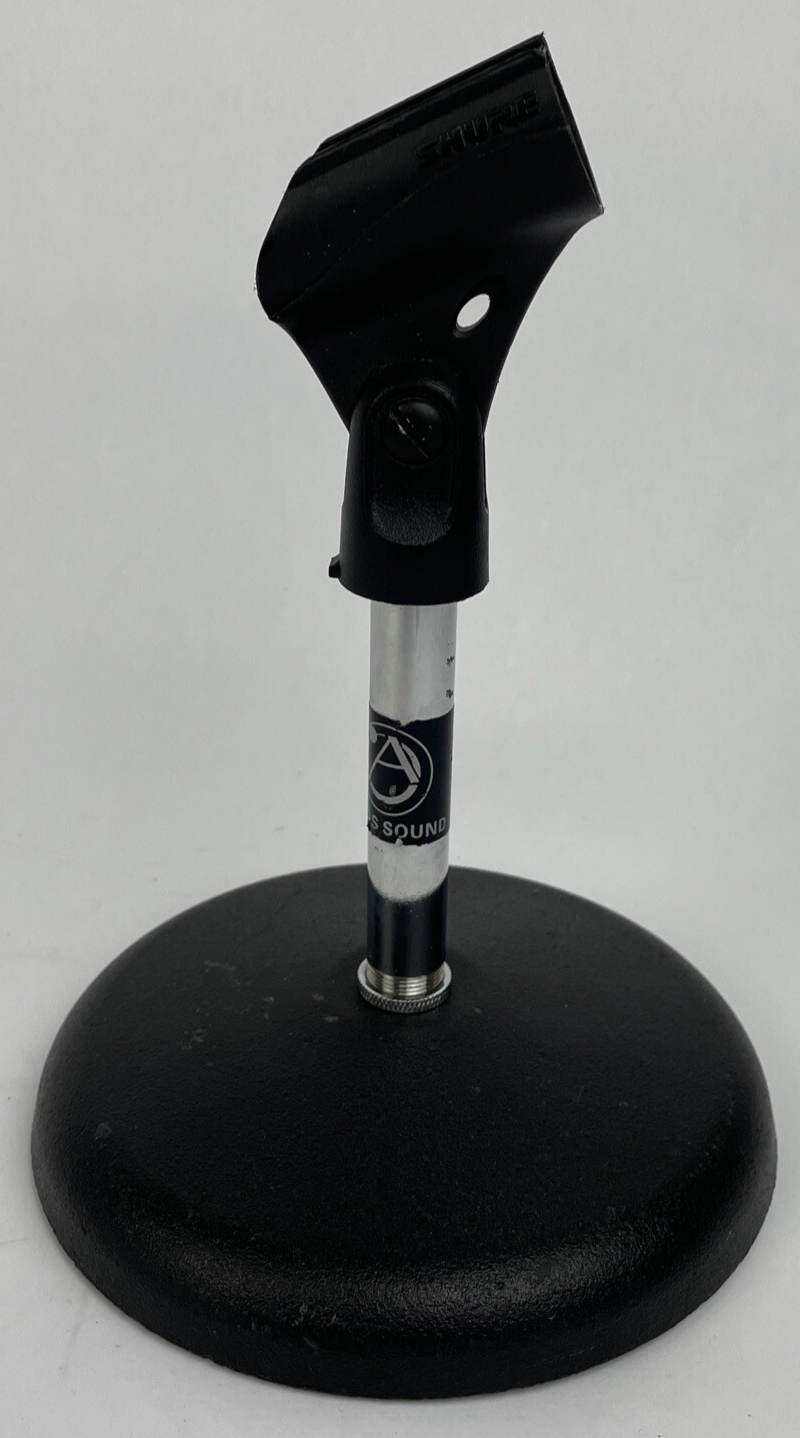Vintage OEM Atlas DS-5 Microphone desk stand D7-5 DS-10 w Shure Mic Clip