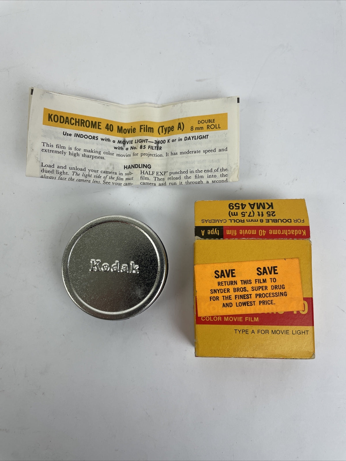 Vintage KODACHROME Movie Film KMA 459 25ft Double 8mm Roll - Open Box