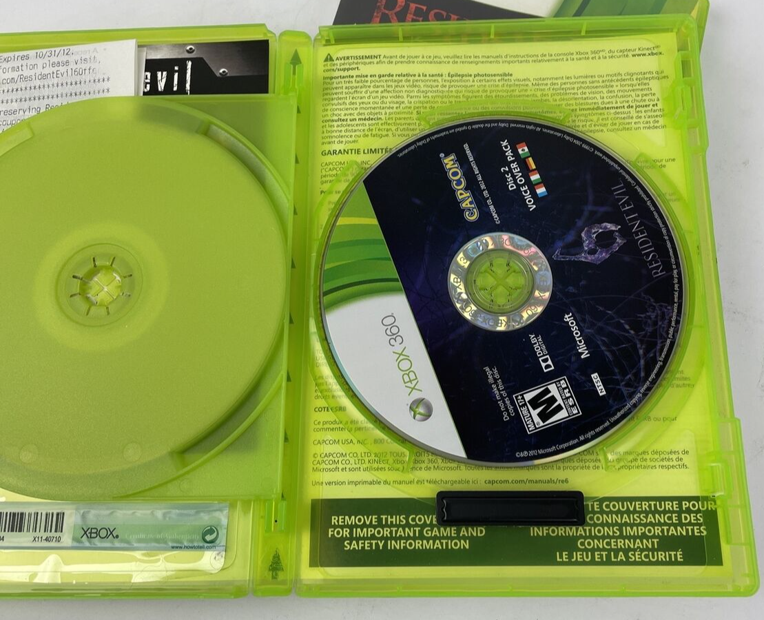 2 x Resident Evil - Operation Raccoon City Resident Evil 6 ~ Xbox 360 Complete
