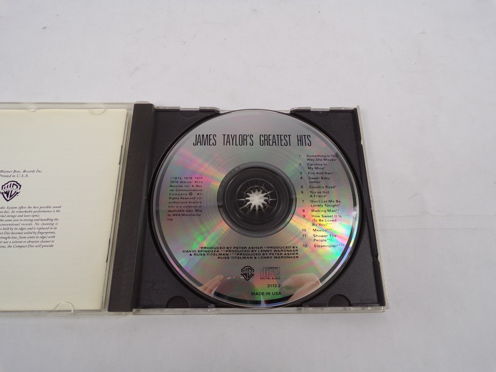 James Taylor Greatest Hits CD compilation cover