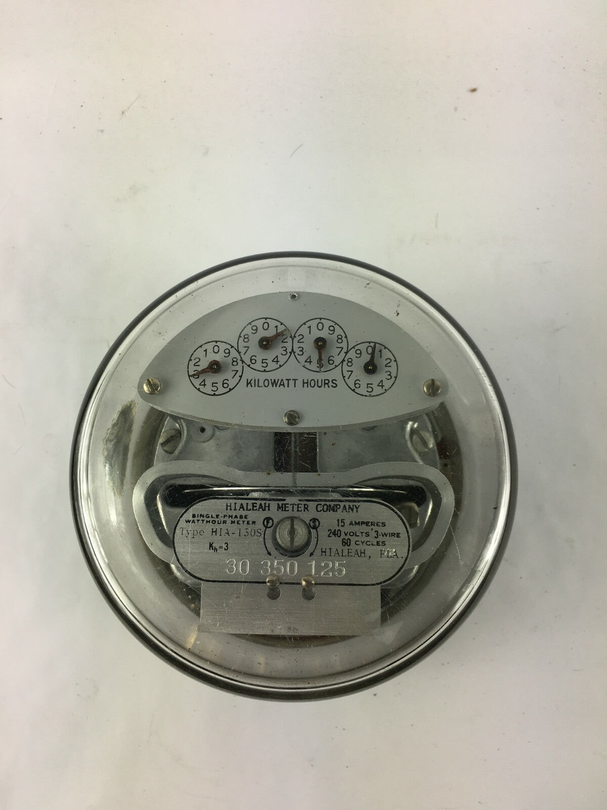 Hialeah Kilowatt Hours Single-Stator Watt Hour Meter Type HIA-130S 240v 3W 60C