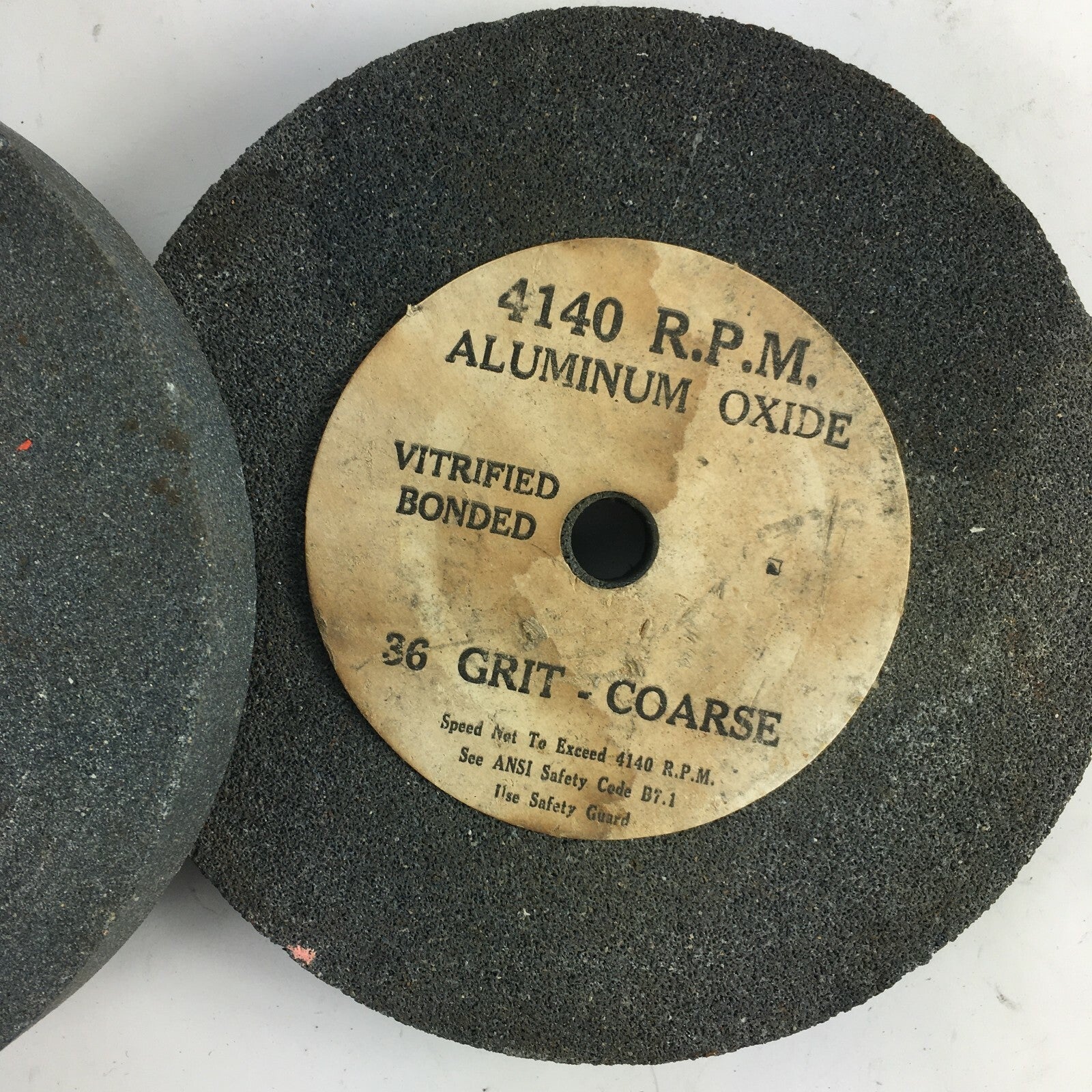 AluminumOxide Grain Abrasive Wheel 4140 R.PM 60Grit Fine 36 Grit Coarse Lot of 2