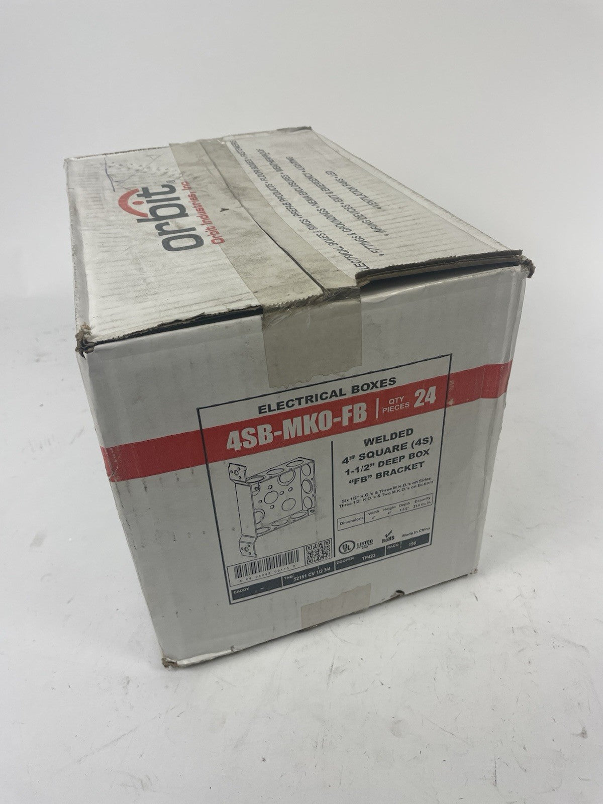 Lot of 24: Orbit 4SB-MKO-FB 4" Square Box 1-1/2" Deep & FB Bracket