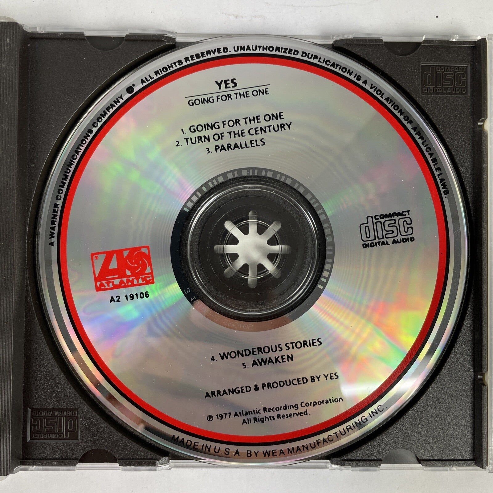 Yes - Going For The One CD (1977) Atlantic Records 19106 #23