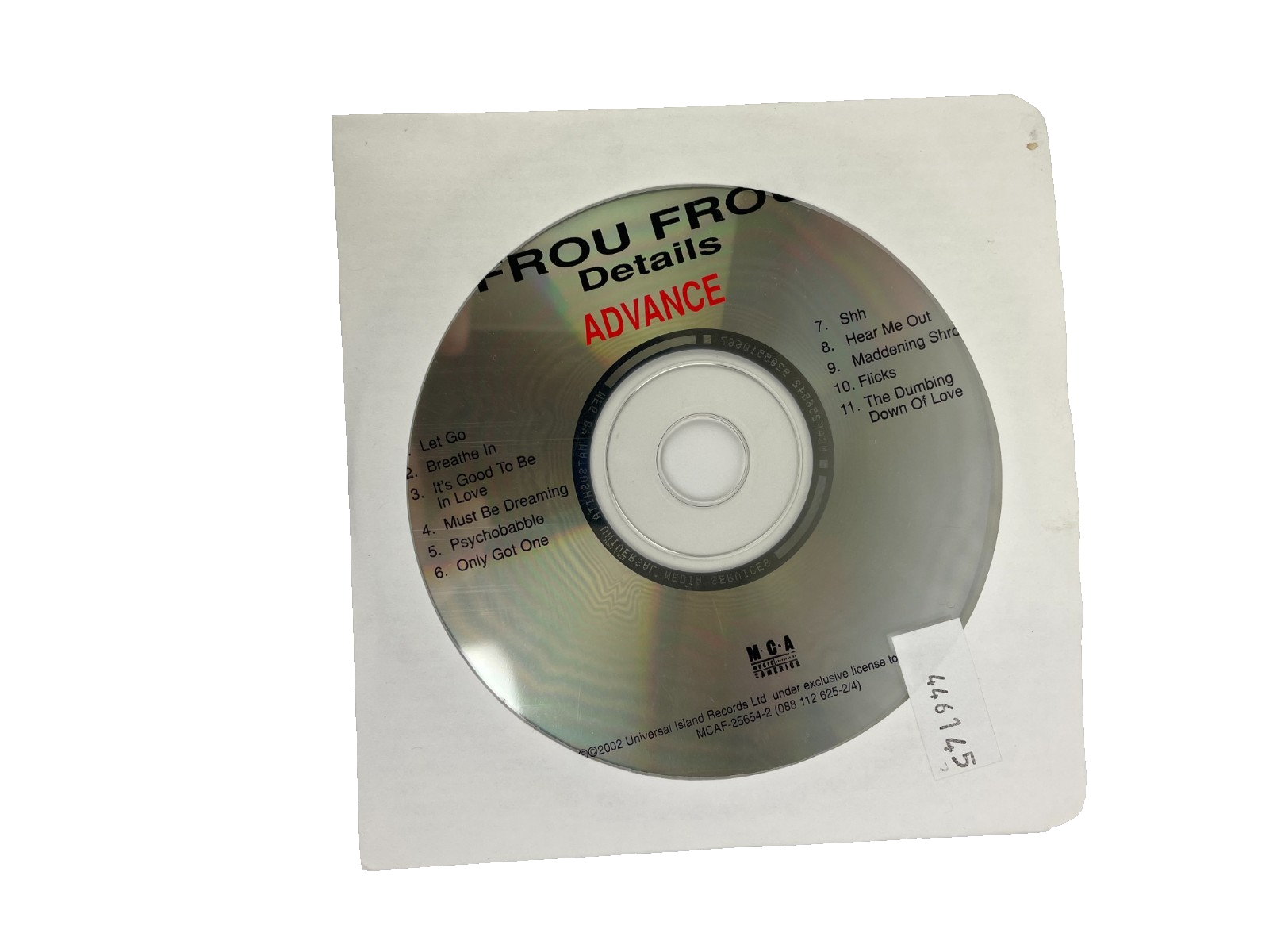 Frou Frou Details Advance Digital Audio CD MCA 2002