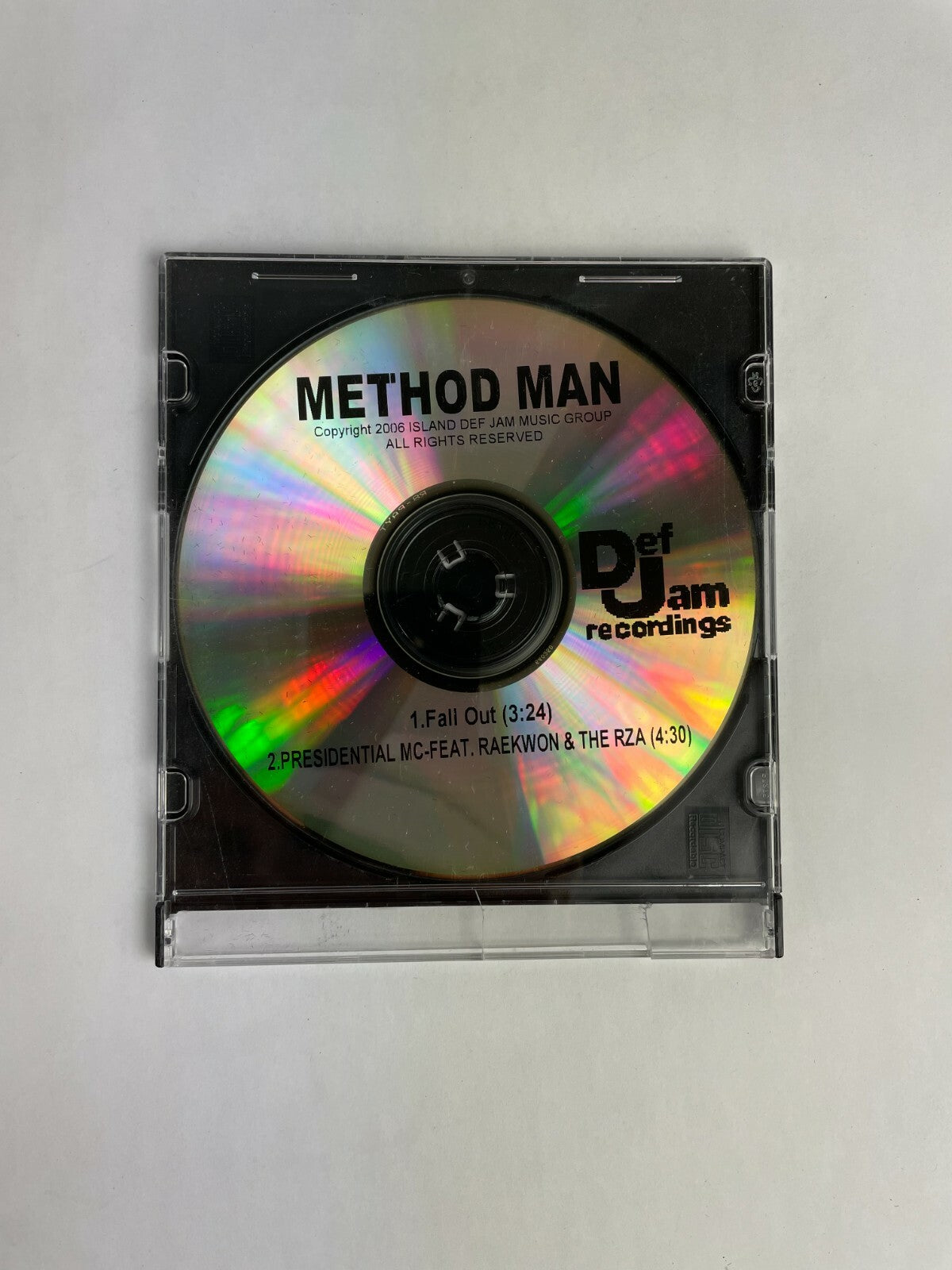 Method Man Def Jam Recordings Fall Out Presidential Mc-Feat Raekwon RZA Disc Q12
