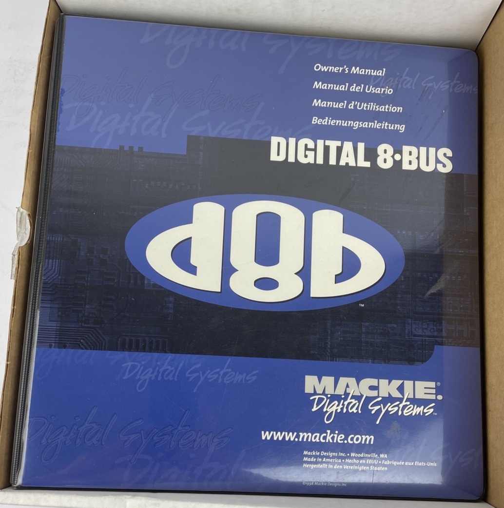 Mackie Digital Systems 8 Bus Owner's Manual & Protective Binder in Original Box