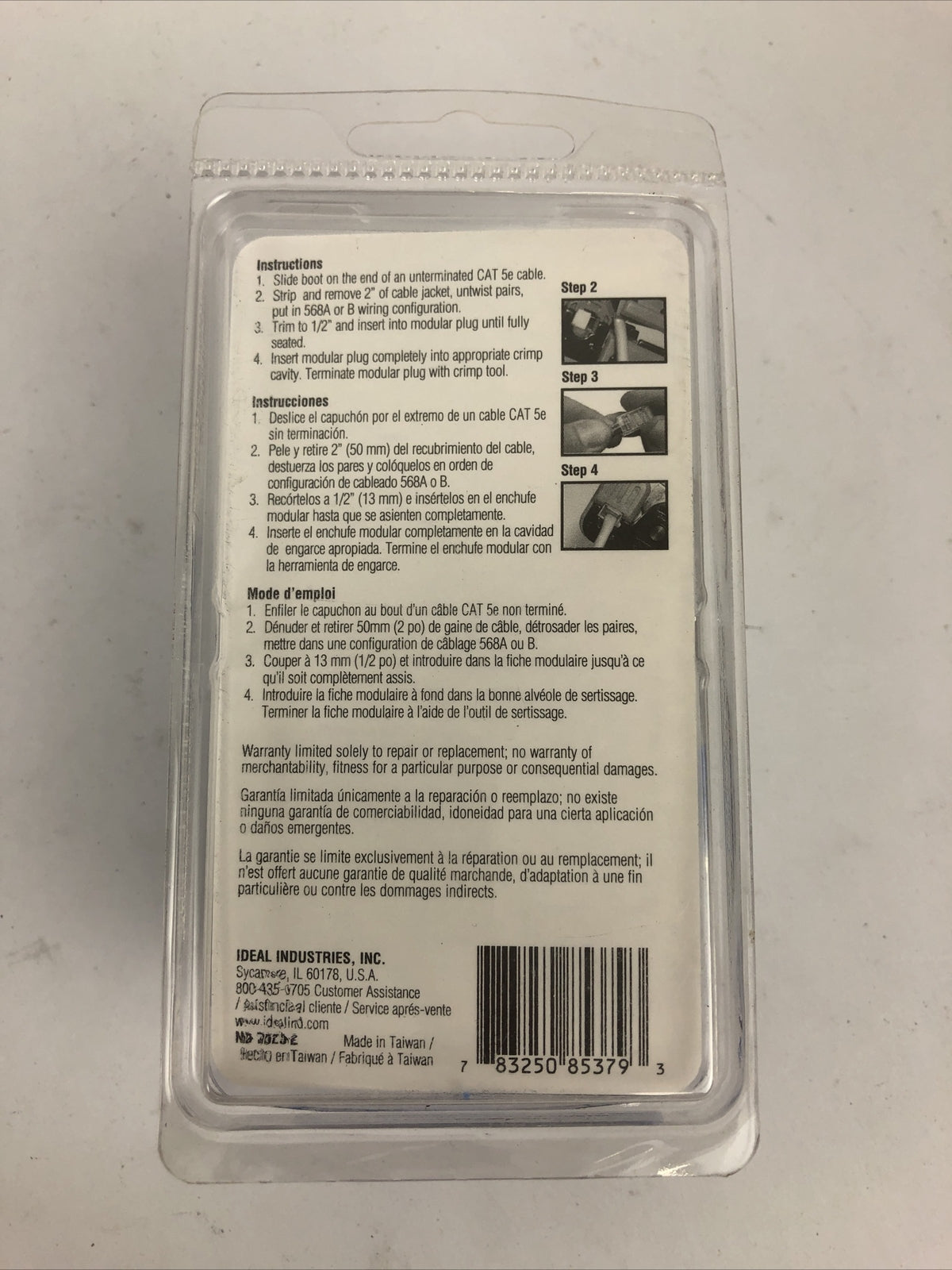 Ideal 85-379 Strain Relief Boots - 15 Boots & 15 8P8C RJ45 Cat 5E Mod Plugs