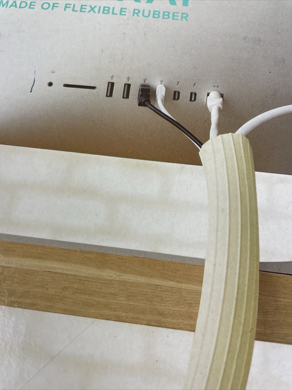 Flexi Cable Wrap ( Rubber ) 0.5" to 1" x 12 ft White UTWFCW12WH - NEW