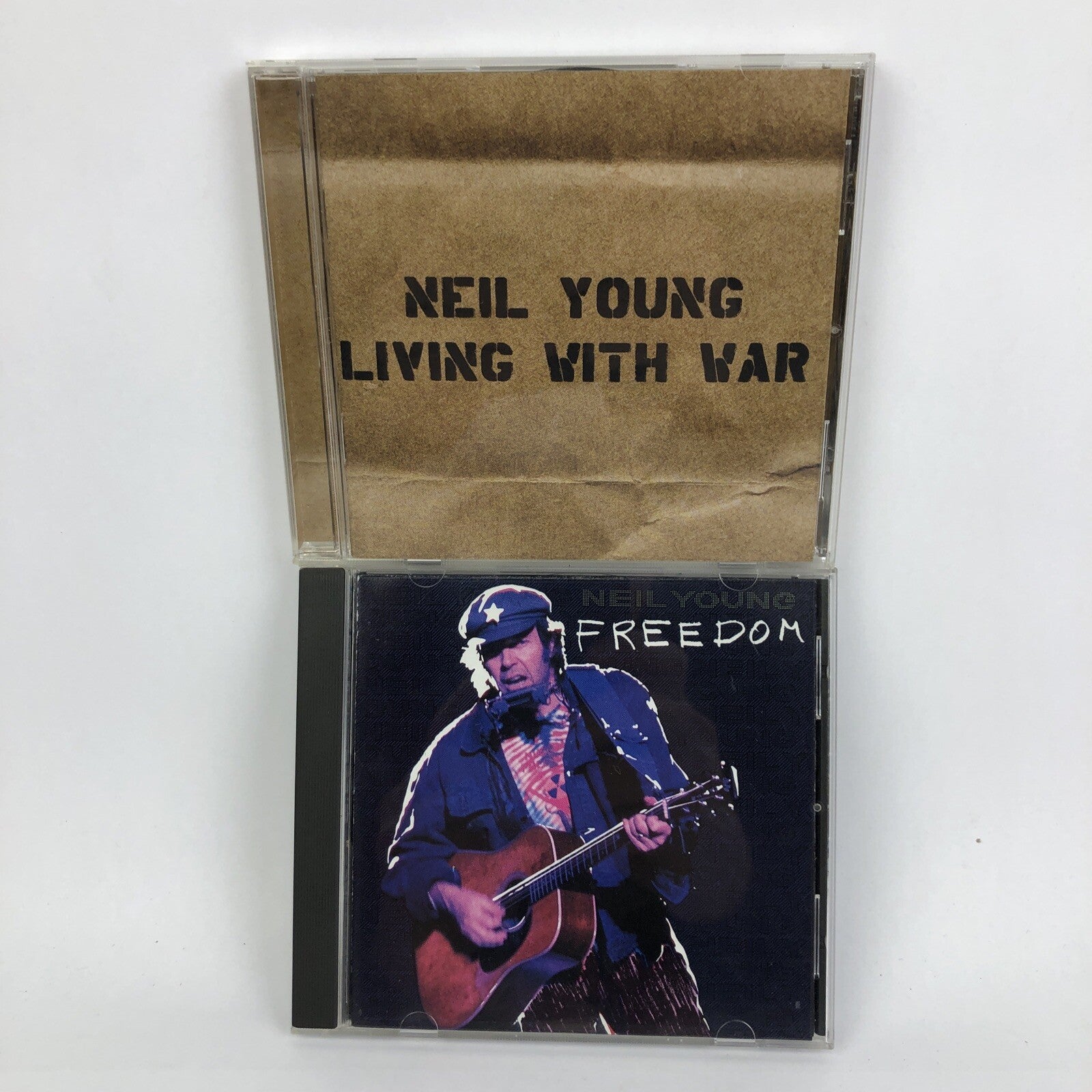 2 x Neil Young : Living With War 2006 and FREEDOM 1988 CD {s} Lot MINT COND. #11