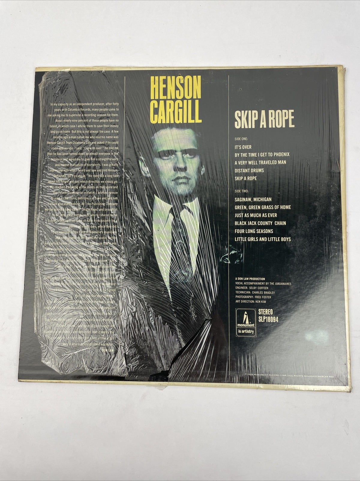 Henson Cargill, Skip A Rope LP (Vintage Vinyl Record Album-1968) VGC