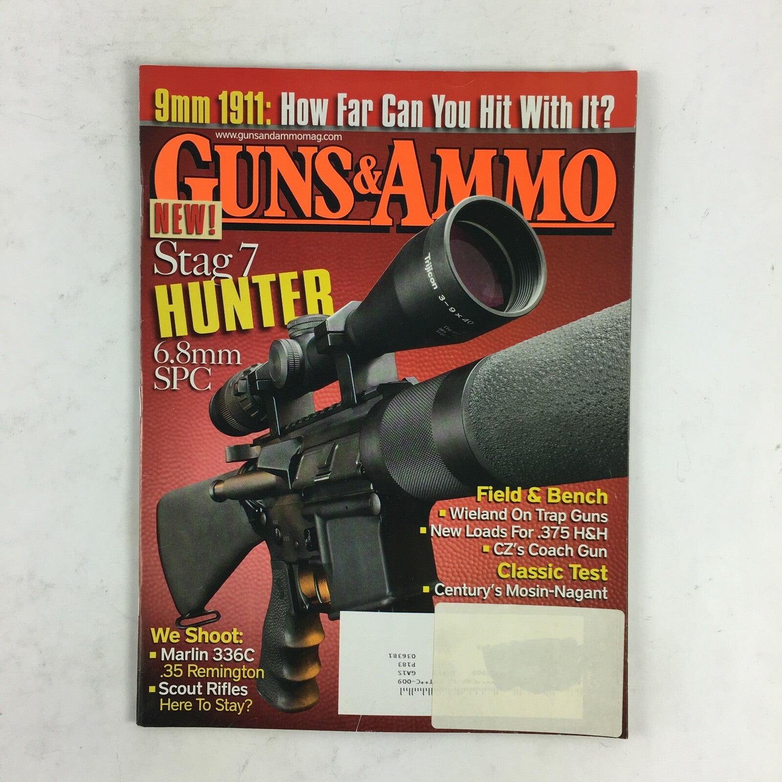 June 2009 Guns & Ammo Magazine Stag 7 Hunter 6.8mm SPC Marlin 336C .35 Remington