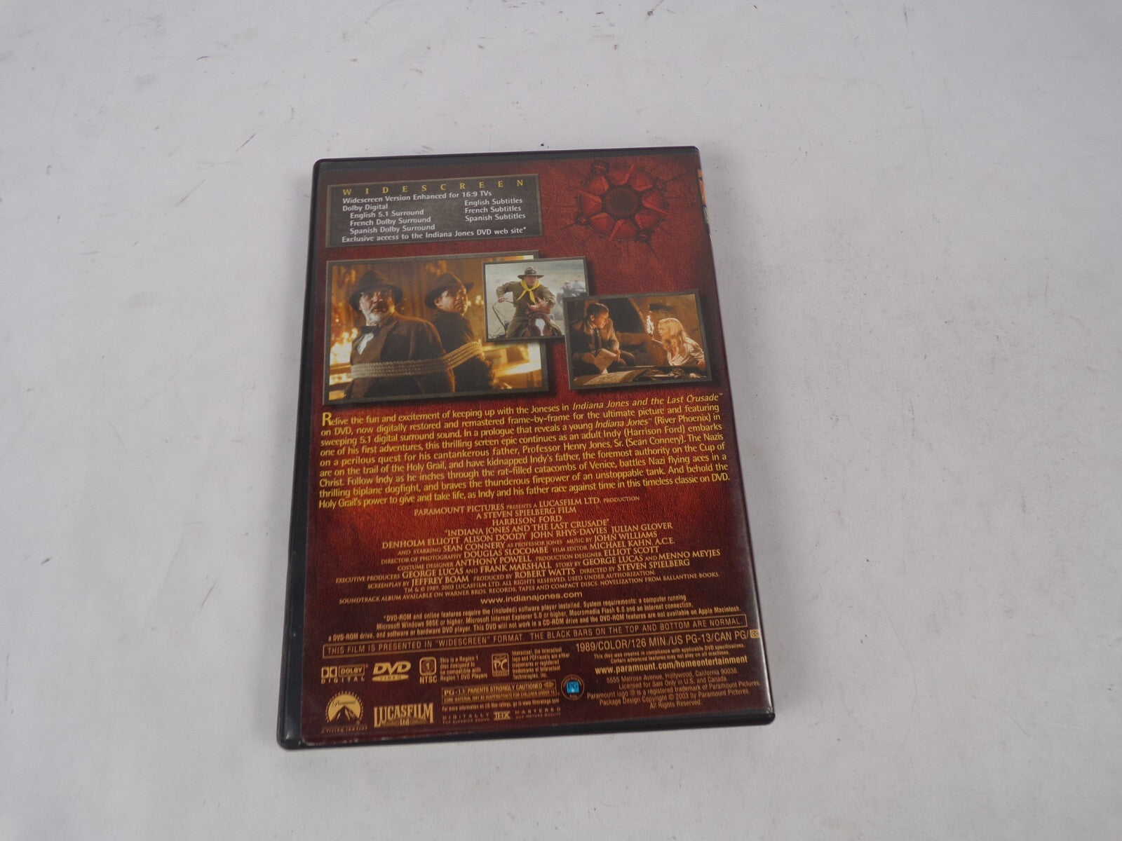 Indiana Jones And The Last Crusade Widescreen Digitally Maastered DVD Movies