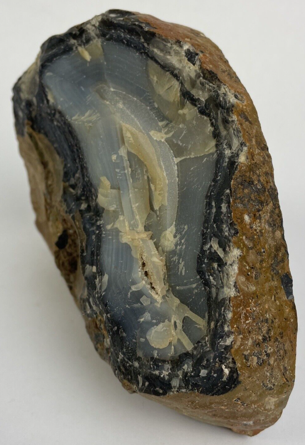 FABULOUS BRAZILIAN POLISHED BLUE LACE AGATE GEODE 5.5" x 4" x 2.5" 3lbs LOOK