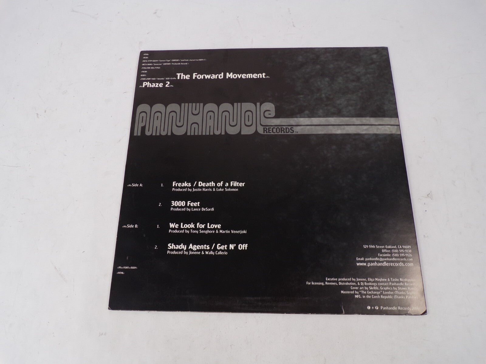 The Forward Movement Phase 2 Freaks/ Death Of A Filter 3000 Feet Vinyl Record