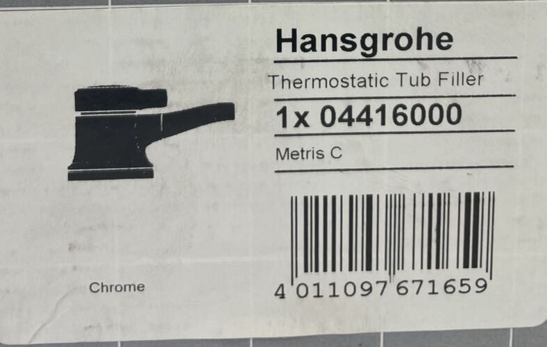 OEM Hansgrohe 04416000 Metris C Thermostatic Tub Filler, Polished Chrome