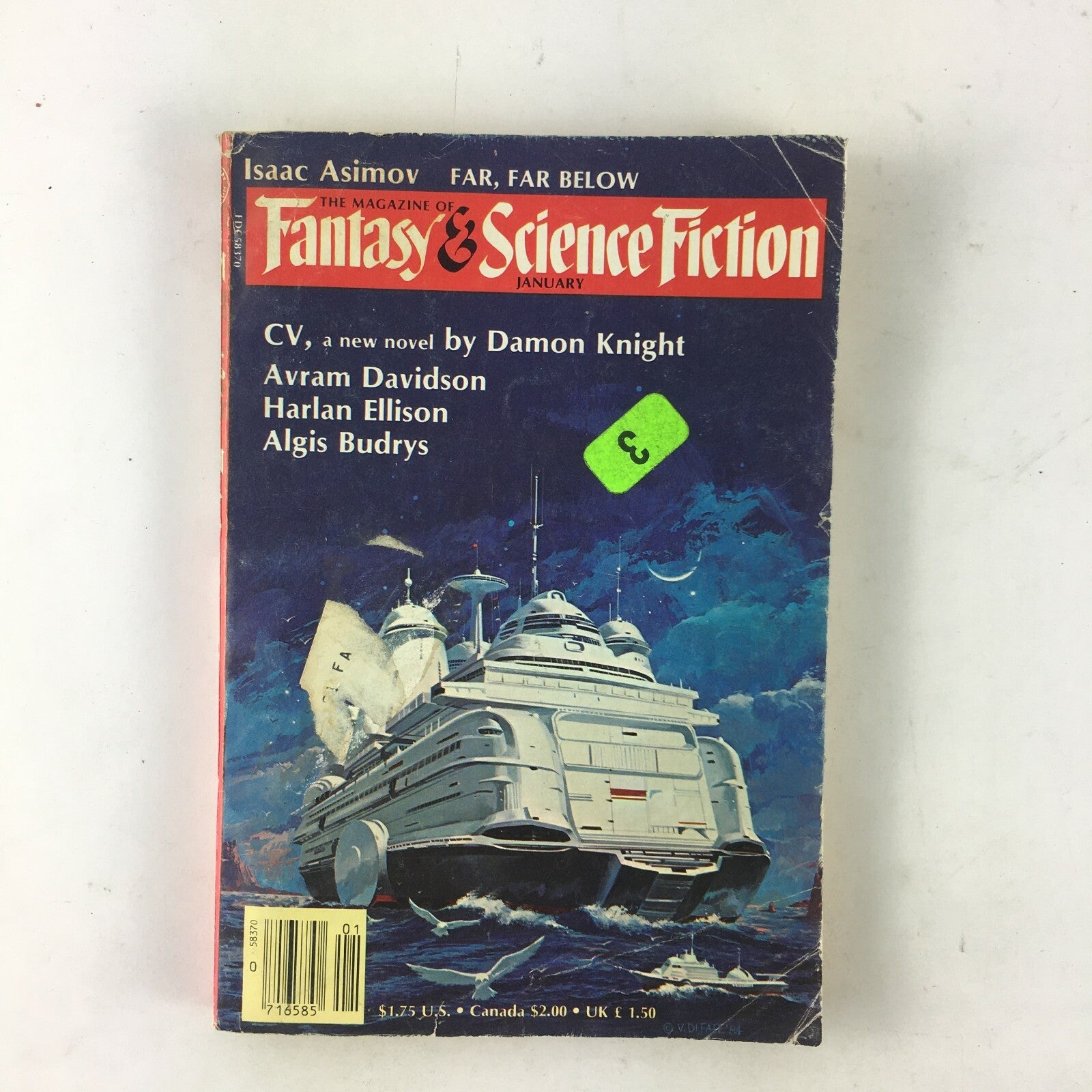 January Fantasy & Science Fiction MagazineDamon KnightHarlan Ellison AlgisBudrys