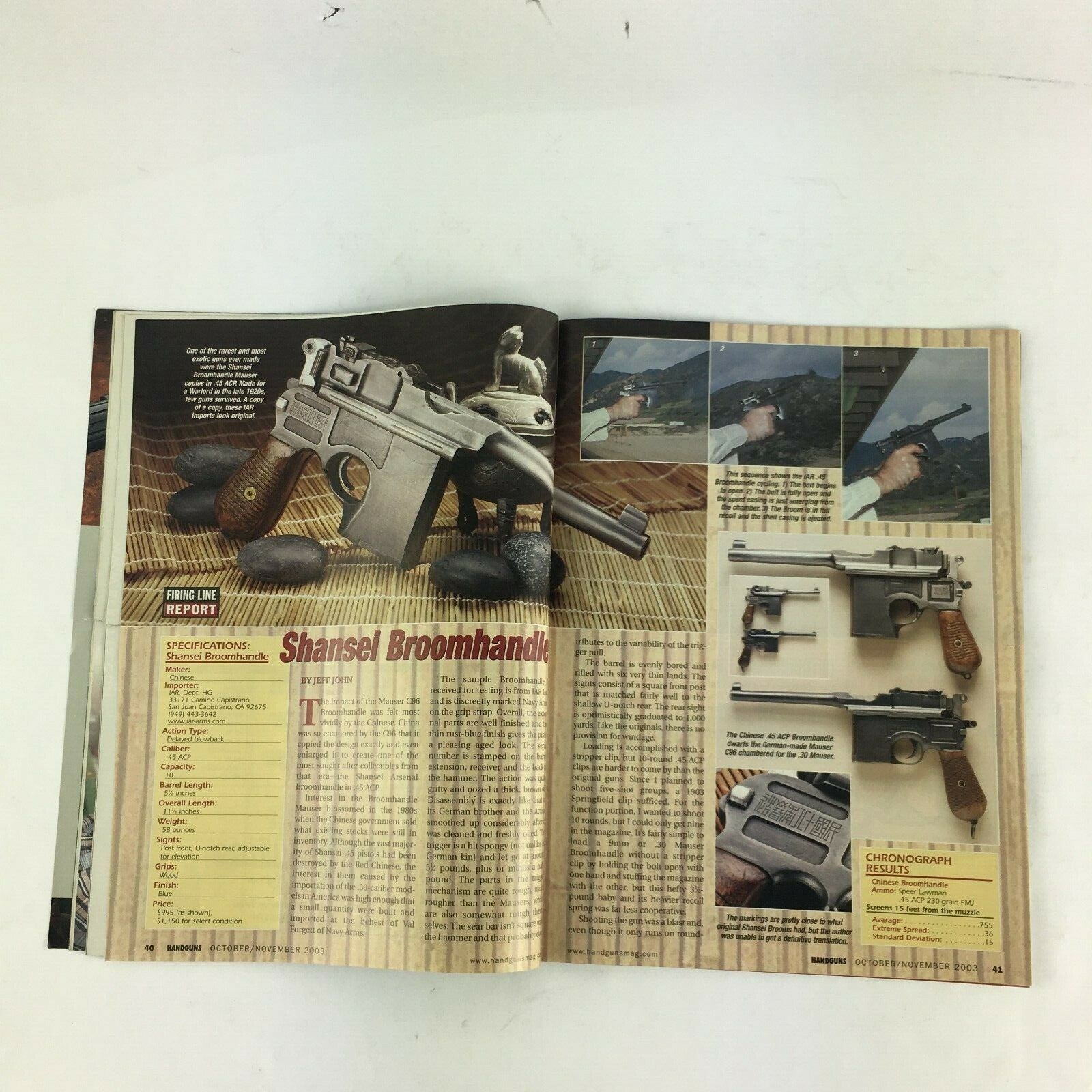 November 2003 Guns&Ammo Magazine Handguns Sizzing .17 Taurus Tracker FAB .40