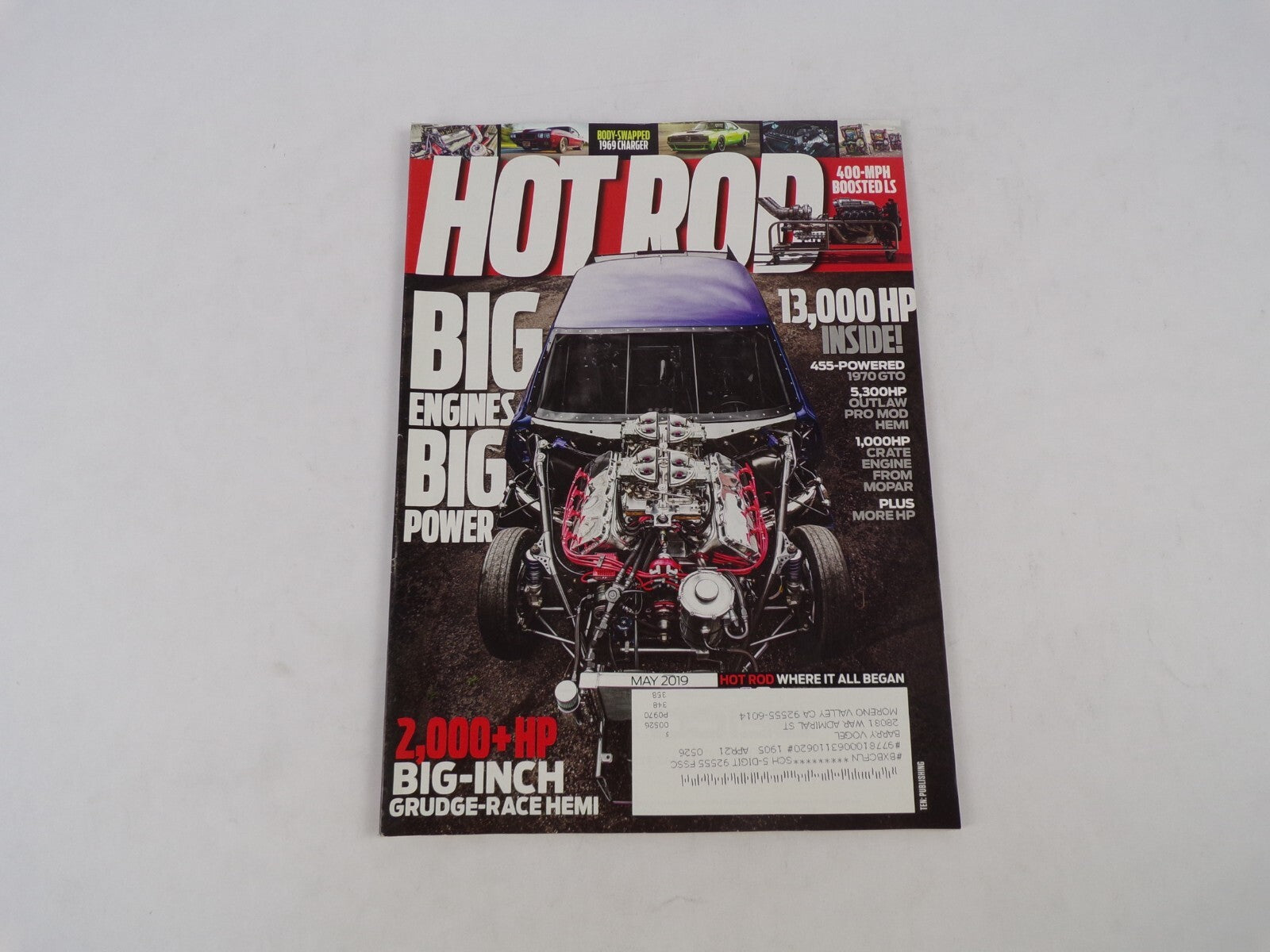 May 2019 Hot Rod Magazine Big Engines Big Power Big-Inch Grudge-Race Hemi Inside