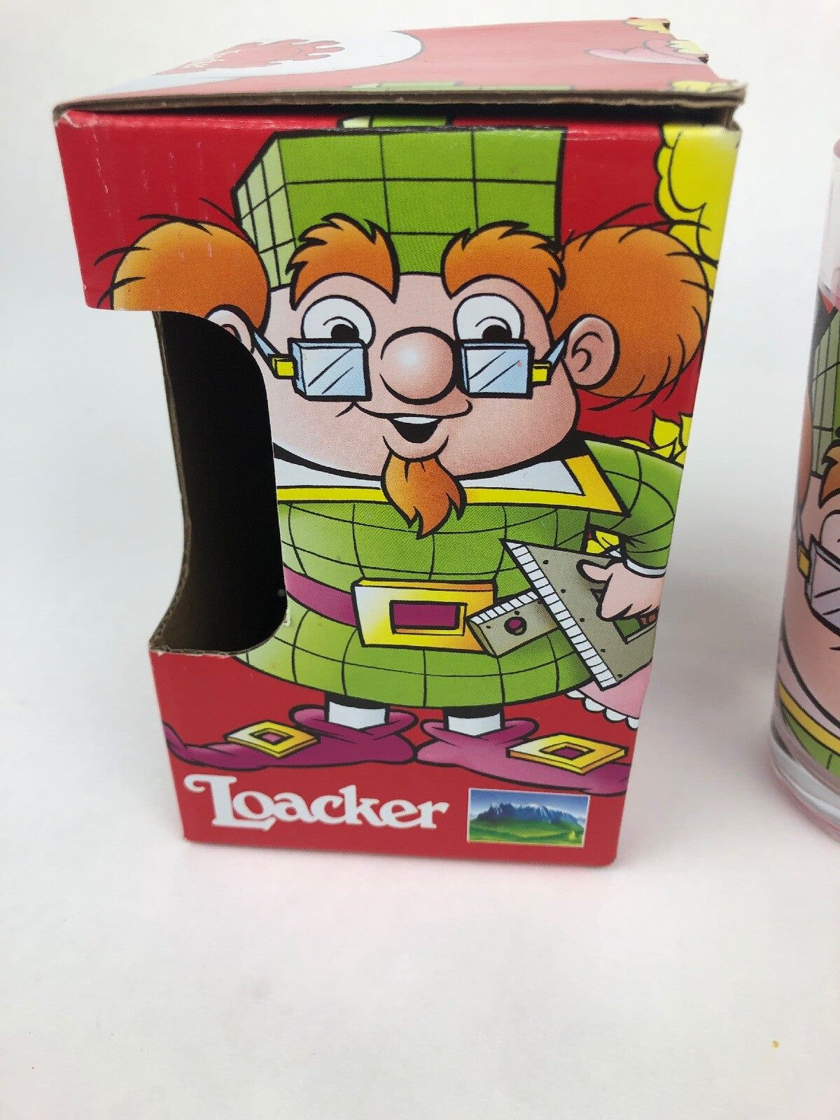 Loacker Wafers Elf 5-inch clear glass tumbler new in original box.