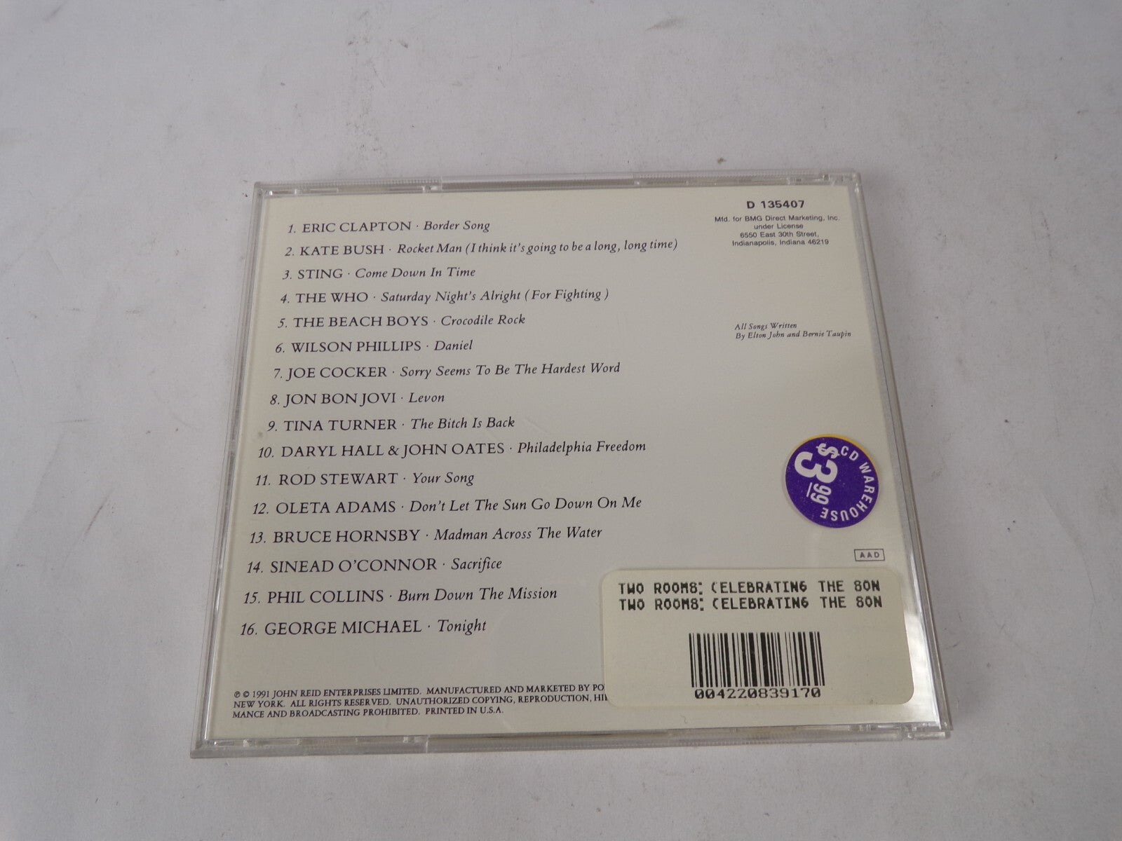 Two Rooms Elton John & Bernie Taupin Eric Clapton Kate Bush Sting The Who CD#41