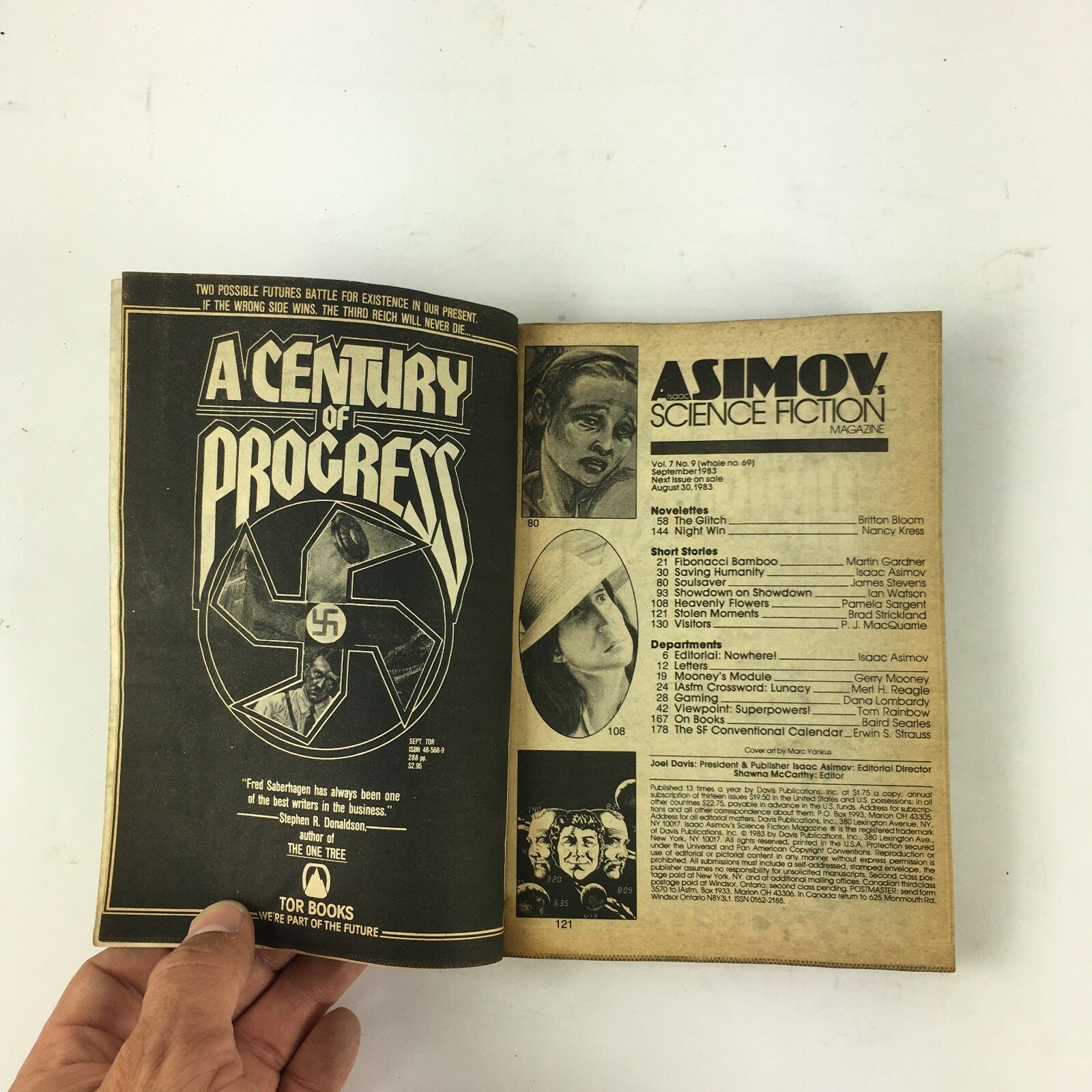 September 1983 Isaac Asimov's Science Fiction Magazine Nancy Kress Ian Watson