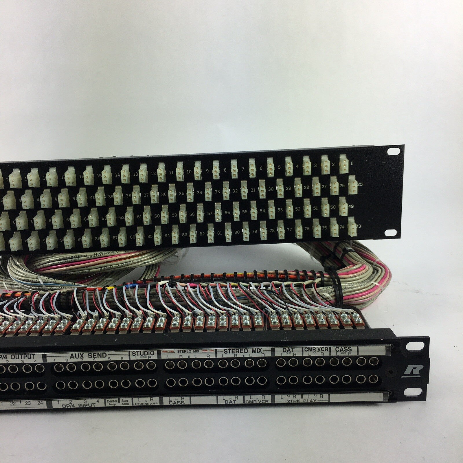BLACK Rean Neutrik TT Bantam 96 Point Patch Bay Wired e3 panel 96 connectors FN