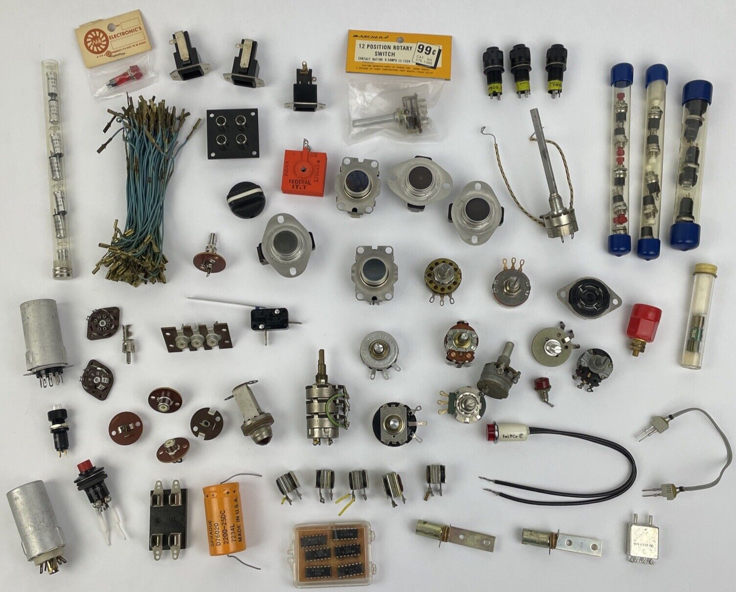 Huge Lot KLIXON Limit Switches Cessna Instrument Panel Parts Sprague RCA + LOOK