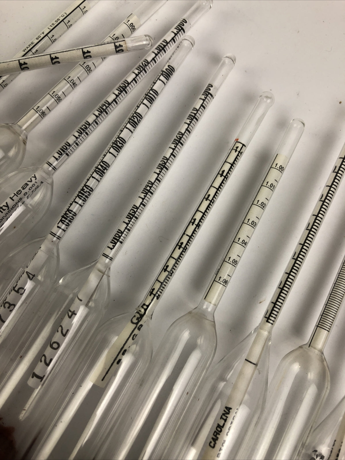 Lot 18 Vintage Specific Gravity Heavy Medical Urinometer Hydrometer - LOOK