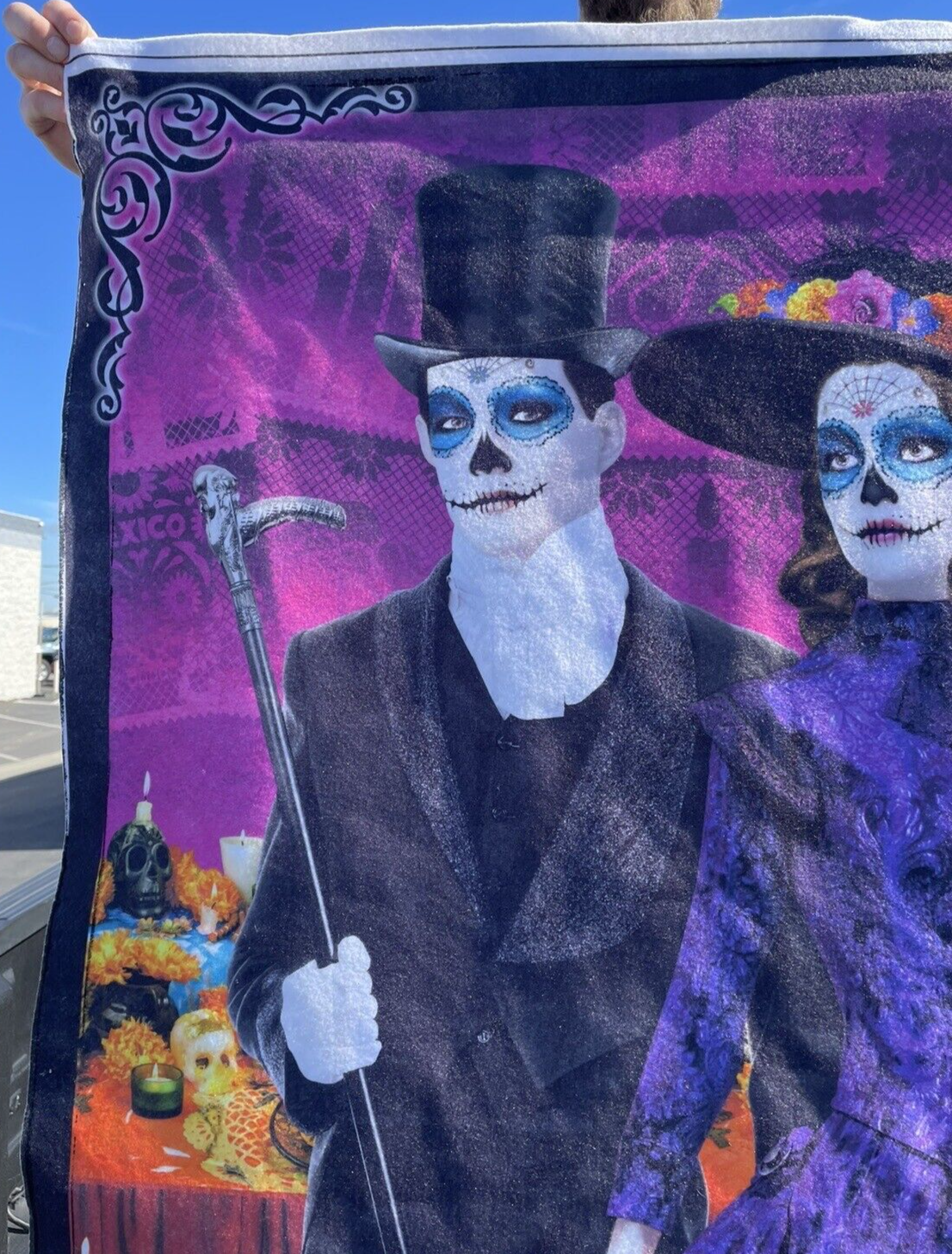 Dia De Muertos La Catrina - Felt Wall Art Print Beautiful Approx. 60" x 35" WOW