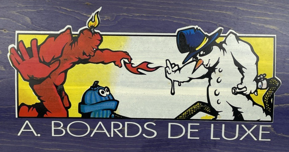 Rare A. Boards Snowboards France Skateboard Deck Original Flame Boy Wet Willy