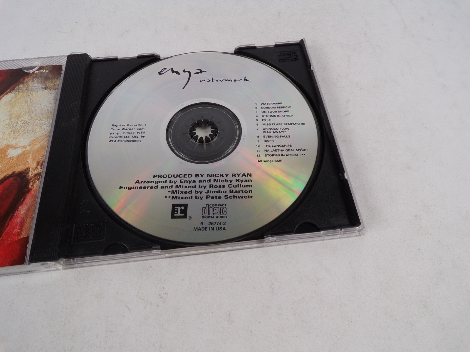 Enya Watermark Cursum Perficio On Your Shore Storms In Africa Exile Miss CD#22