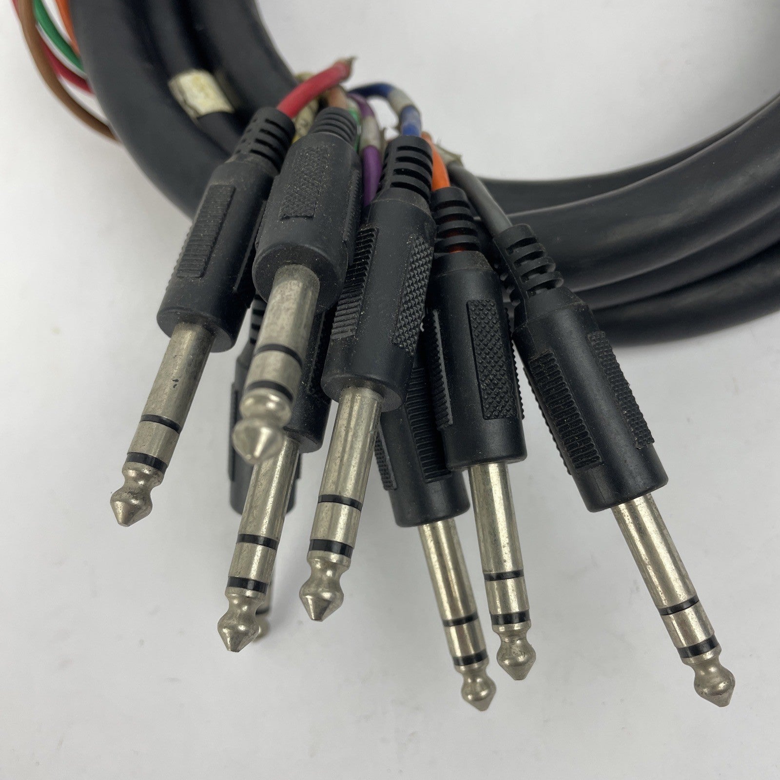 Male 25 Pin AES EBU to 8 x 1/4" Mono Jack Connection Breakout Snake Cable 10'