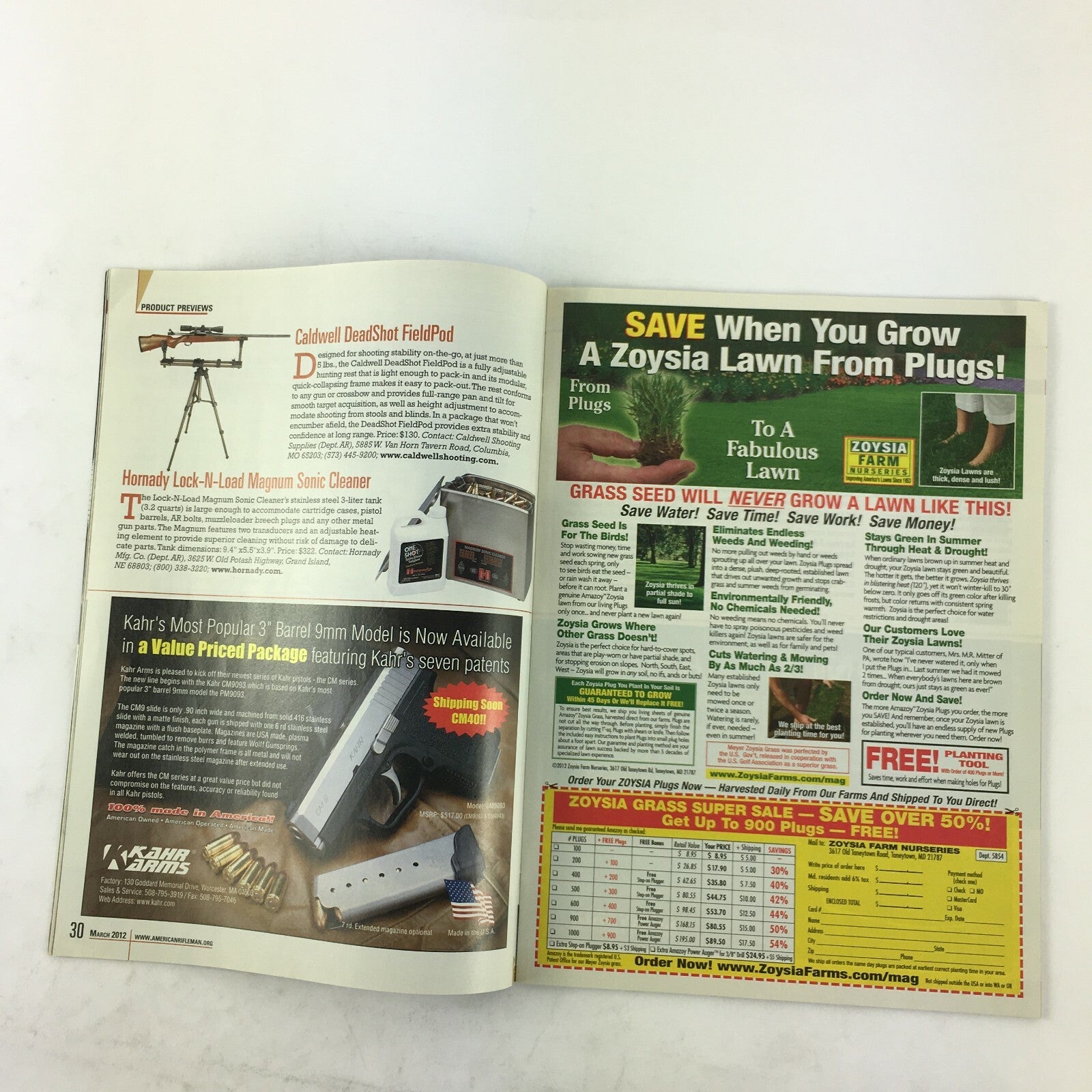 March 2012 American Rifleman Magazine Guns & Gold Special Coin Offers Inside