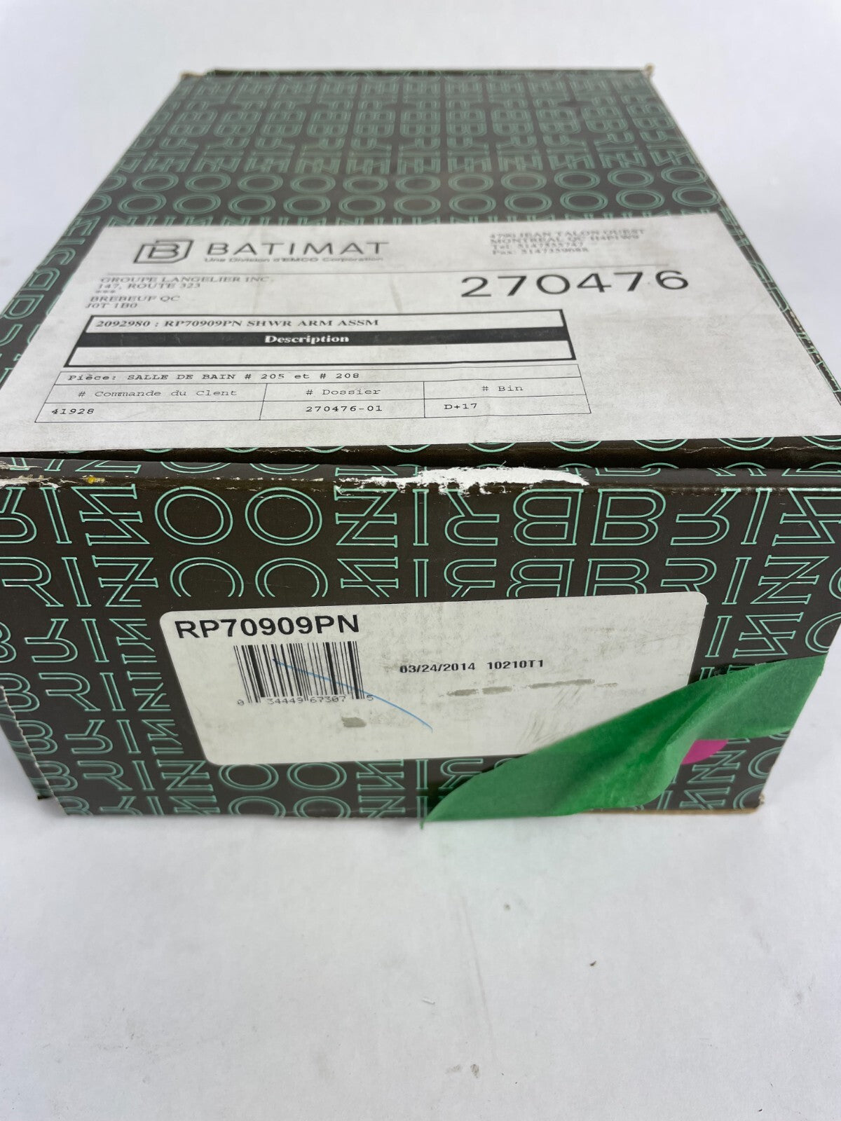 Brizo RP70909PN 10" Classic Wall Mount Shower Arm And Flange