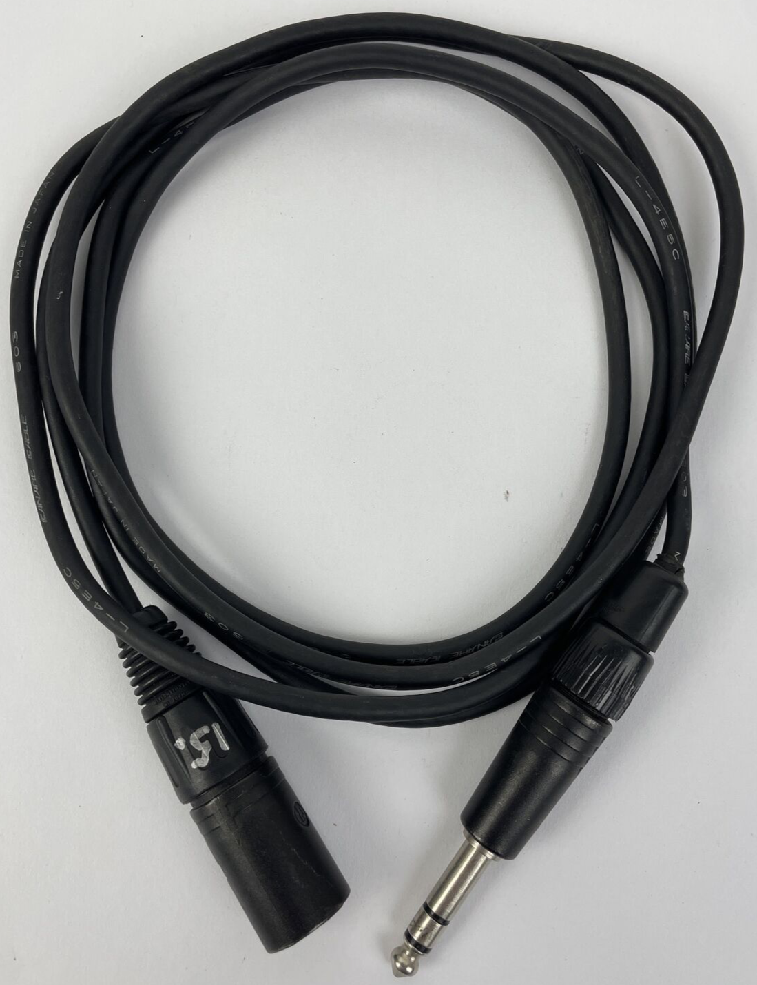 NEUTRIK Black 7ft Gold XLR 3-Pin Male - 1/4" Stereo Plug Shield Microphone Cable