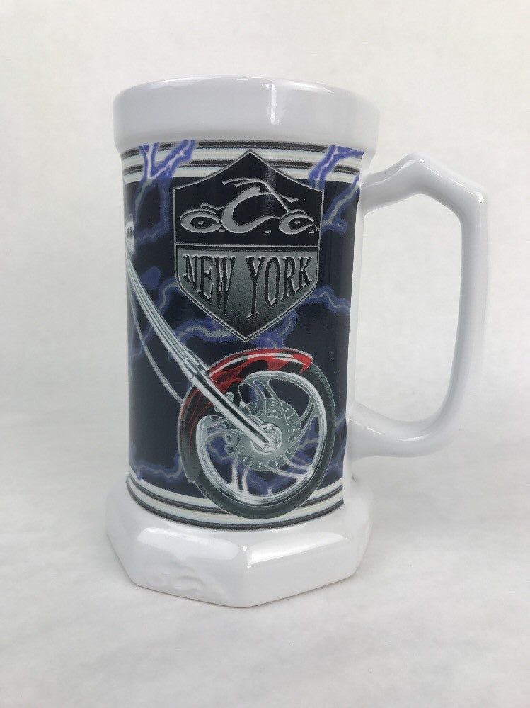 Motorcycle Orange County Choppers Porcelain Beer Stein Mug Tankard 2005 New York
