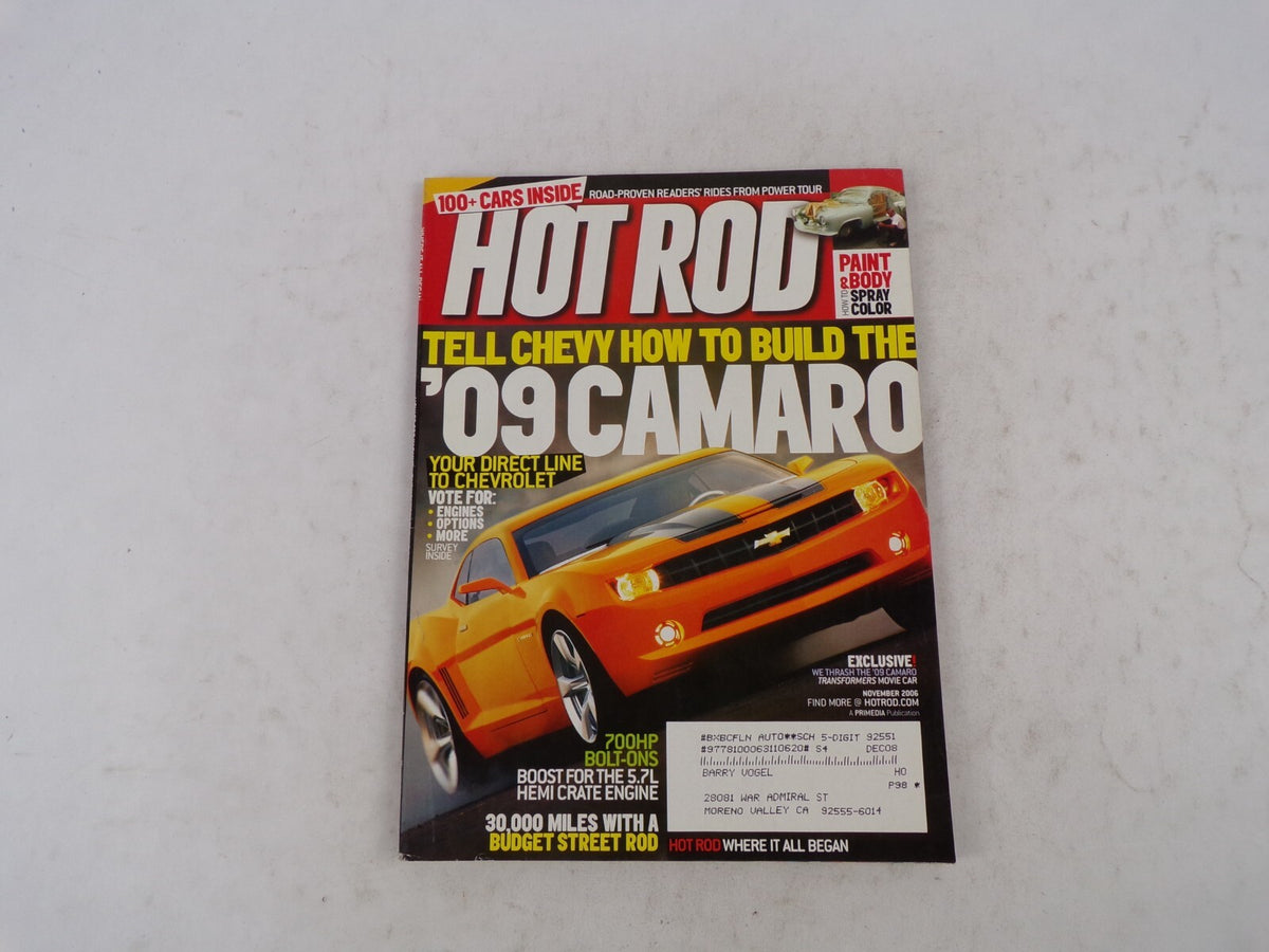 November 2006 Hot Rod Tell Chevy How To Build Thhe '09 Camaro Your Direct Line