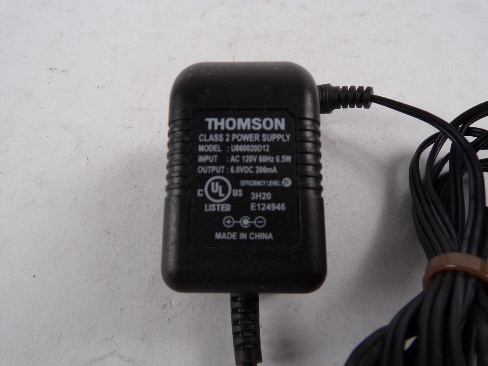 Geniune Thomson U050820D12 Class 2 Output 6 V 200mA Power Supply Adapter A56