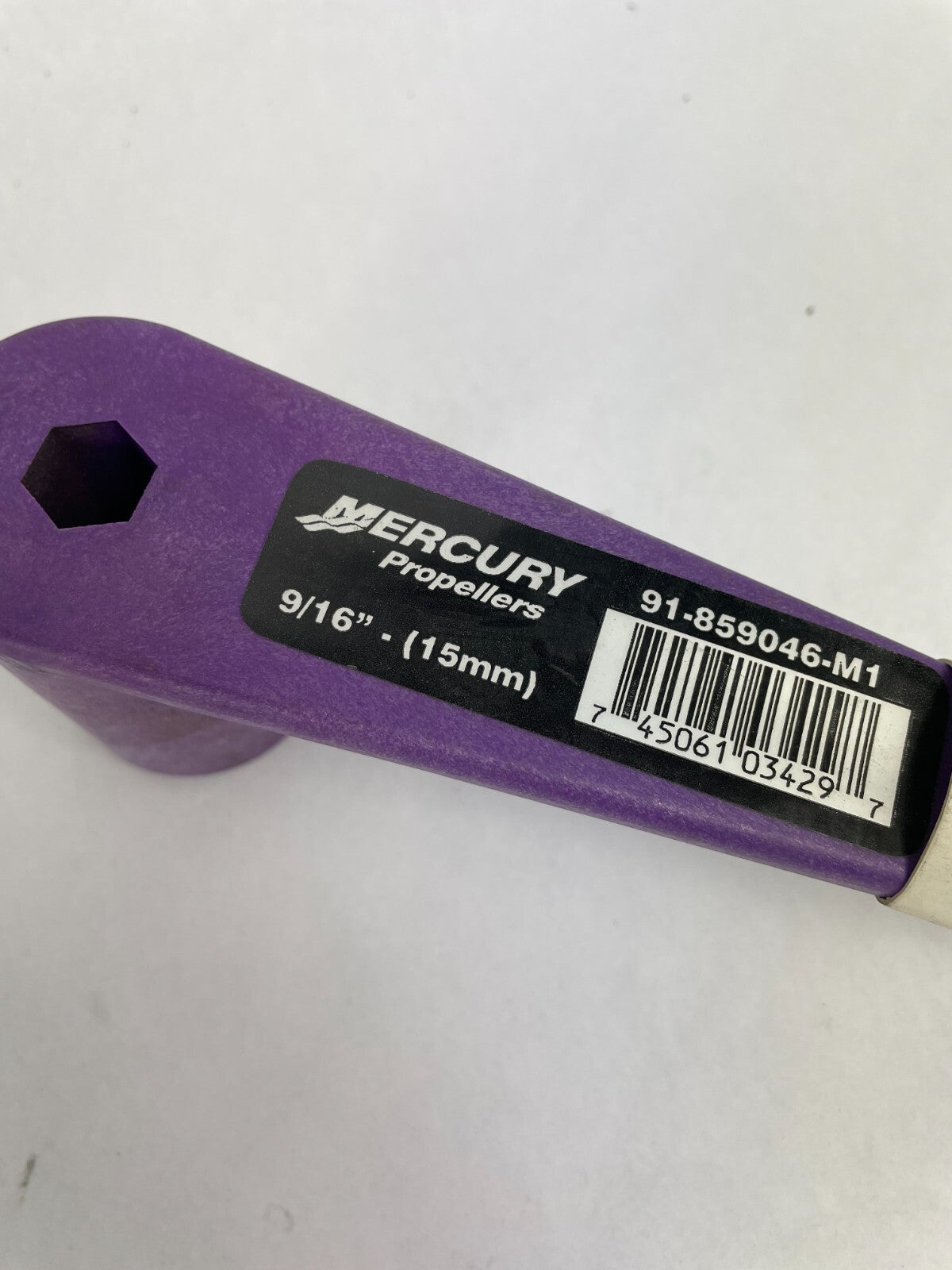 Mercury 91-859046-M1 floating propeller wrench 15mm 9/16 inch OEM marine service tool for outboard motors