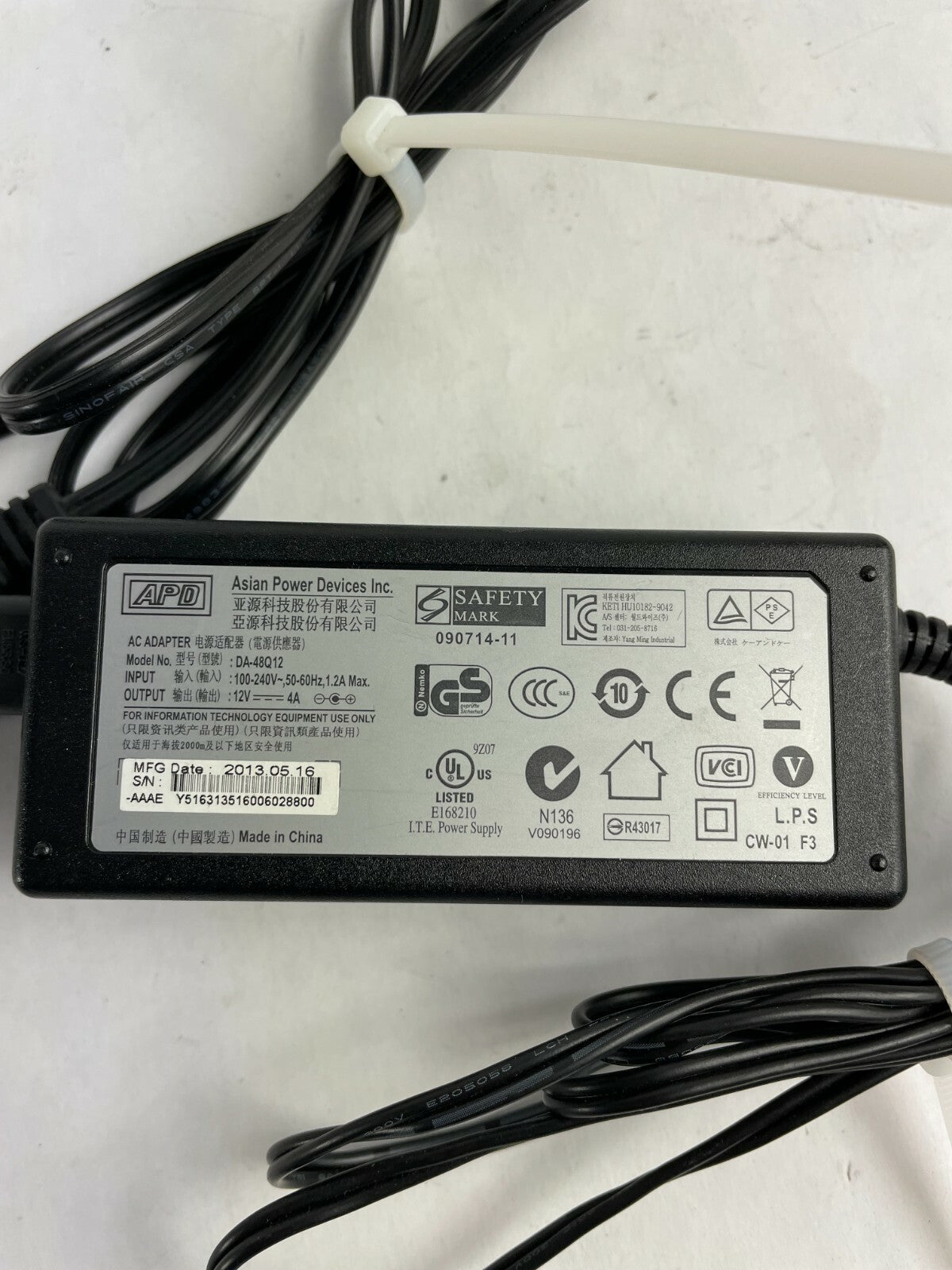 Genuine Asian Power DA-48Q12 Ac Adapter Output 12 V 4 A Power Supply Adapter A84